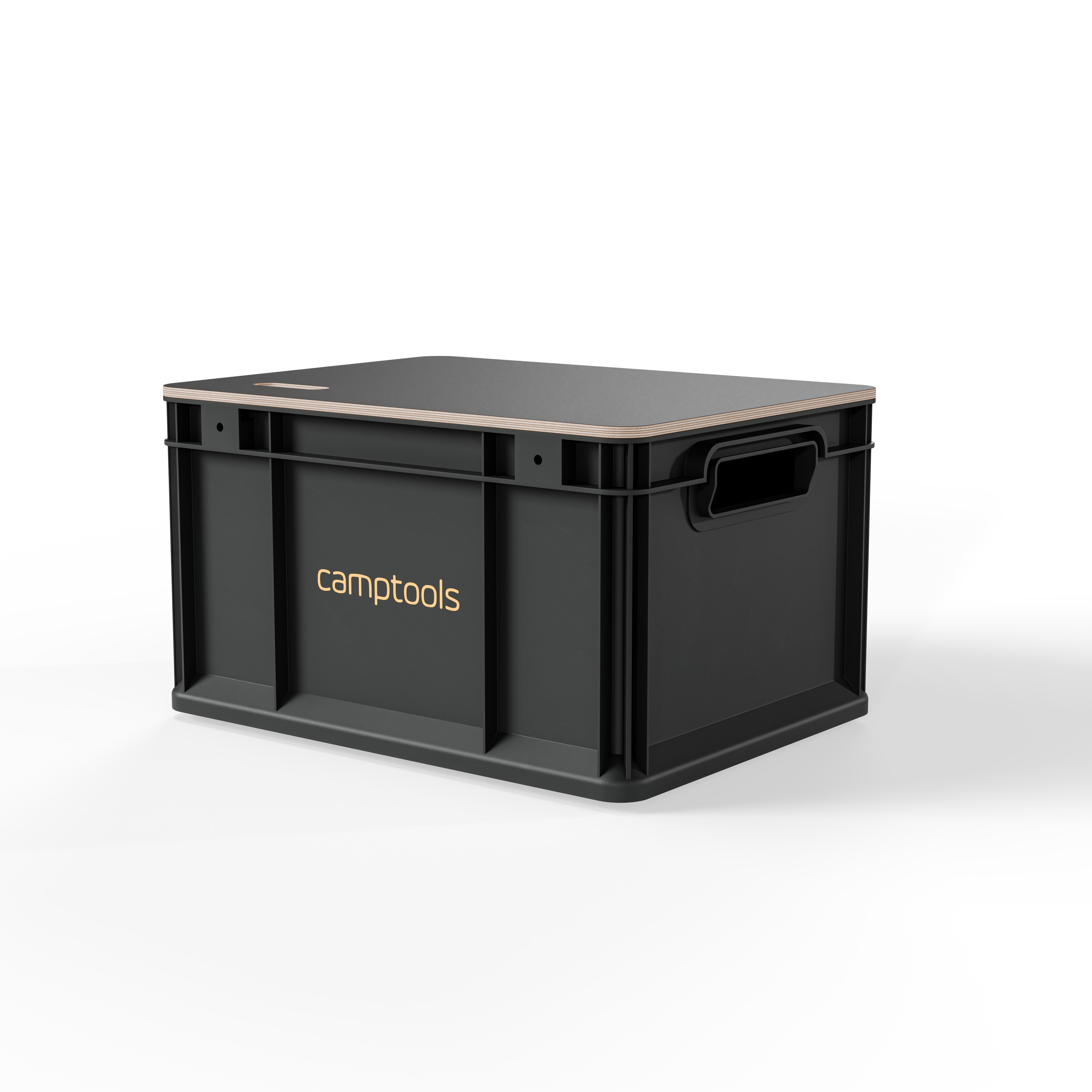 Eurobox Anthrazit mit Deckel im Set in verschiedenen Größen aus Recyclingkunststoff