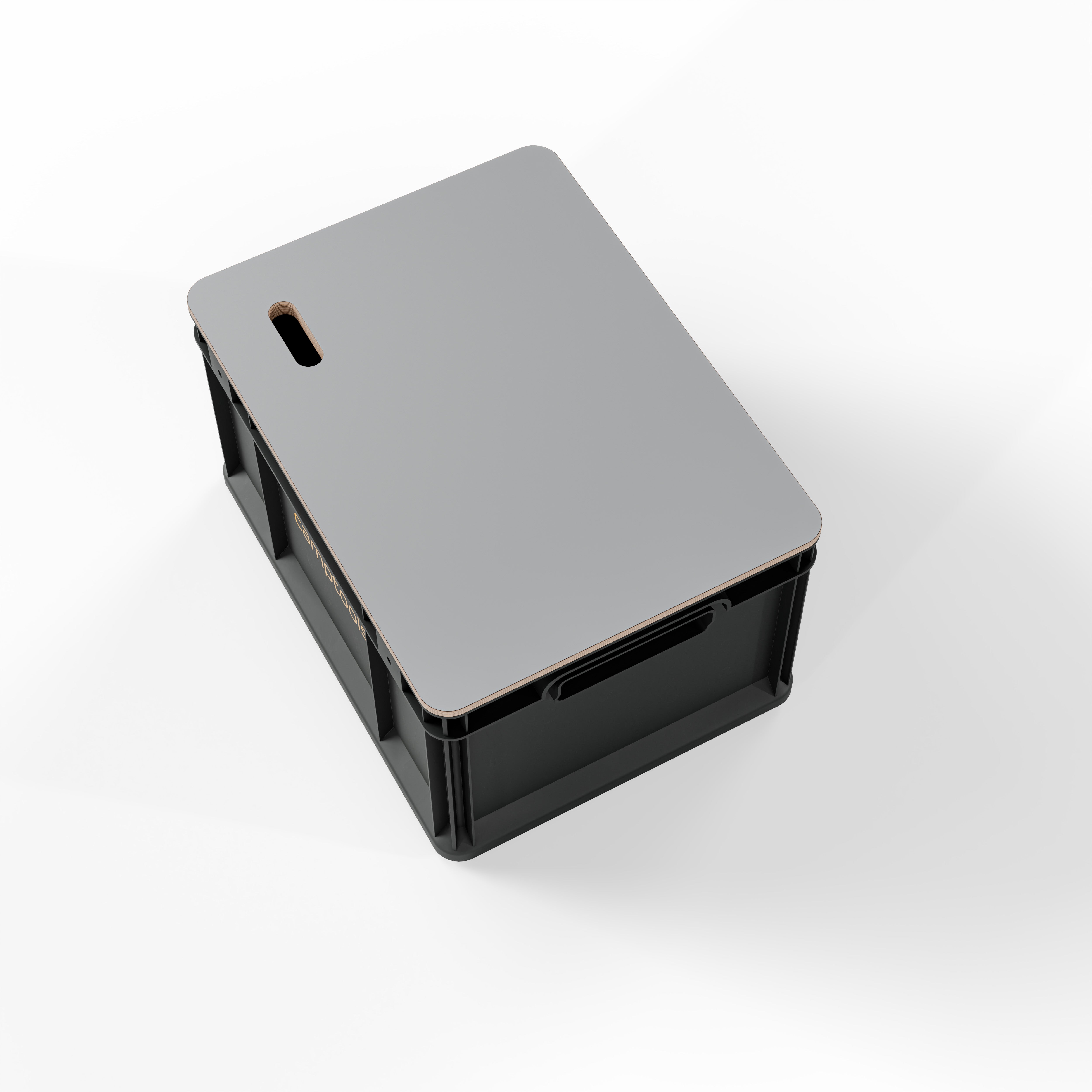 Eurobox Anthrazit mit Deckel im Set in verschiedenen Größen aus Recyclingkunststoff