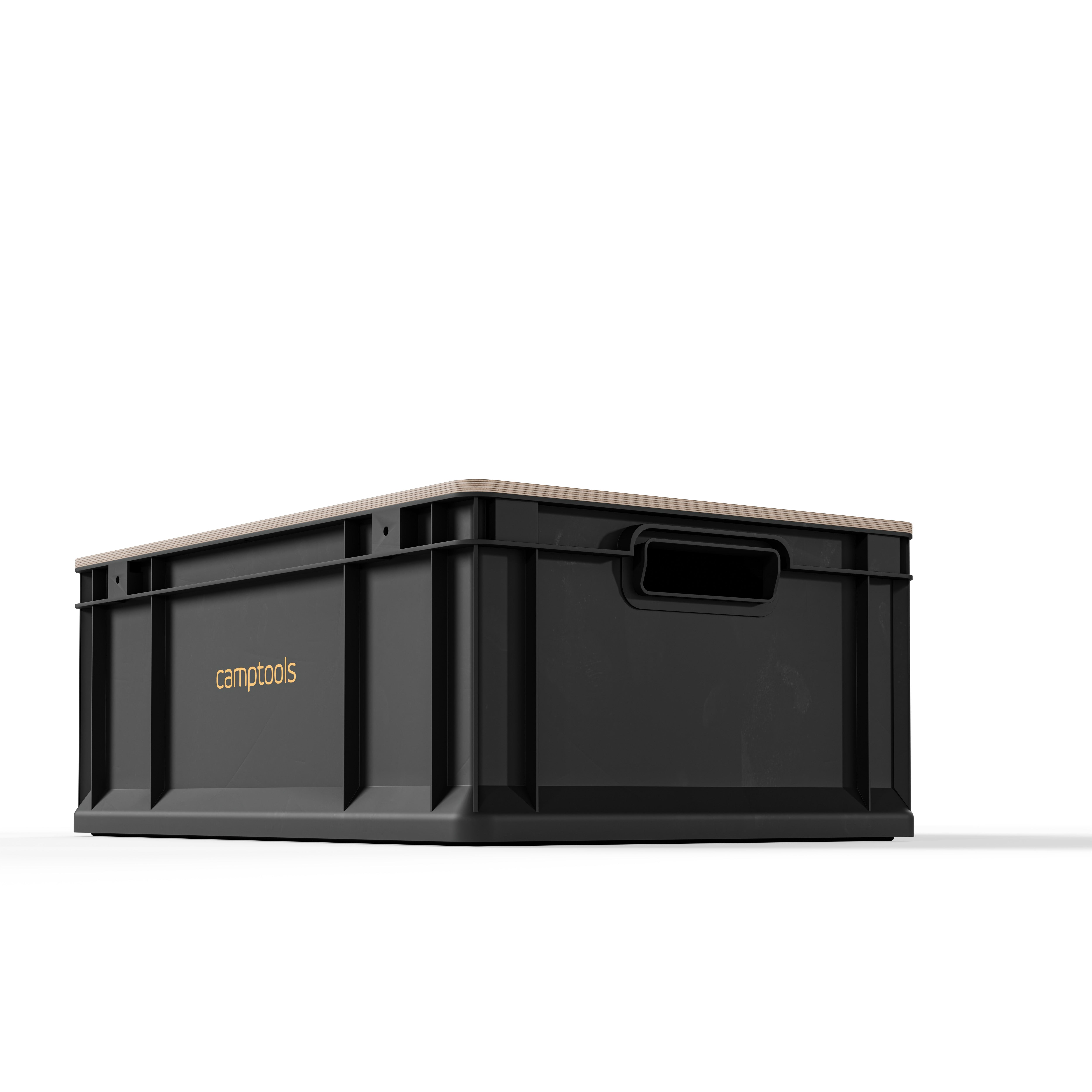 Eurobox Anthrazit mit Deckel im Set in verschiedenen Größen aus Recyclingkunststoff