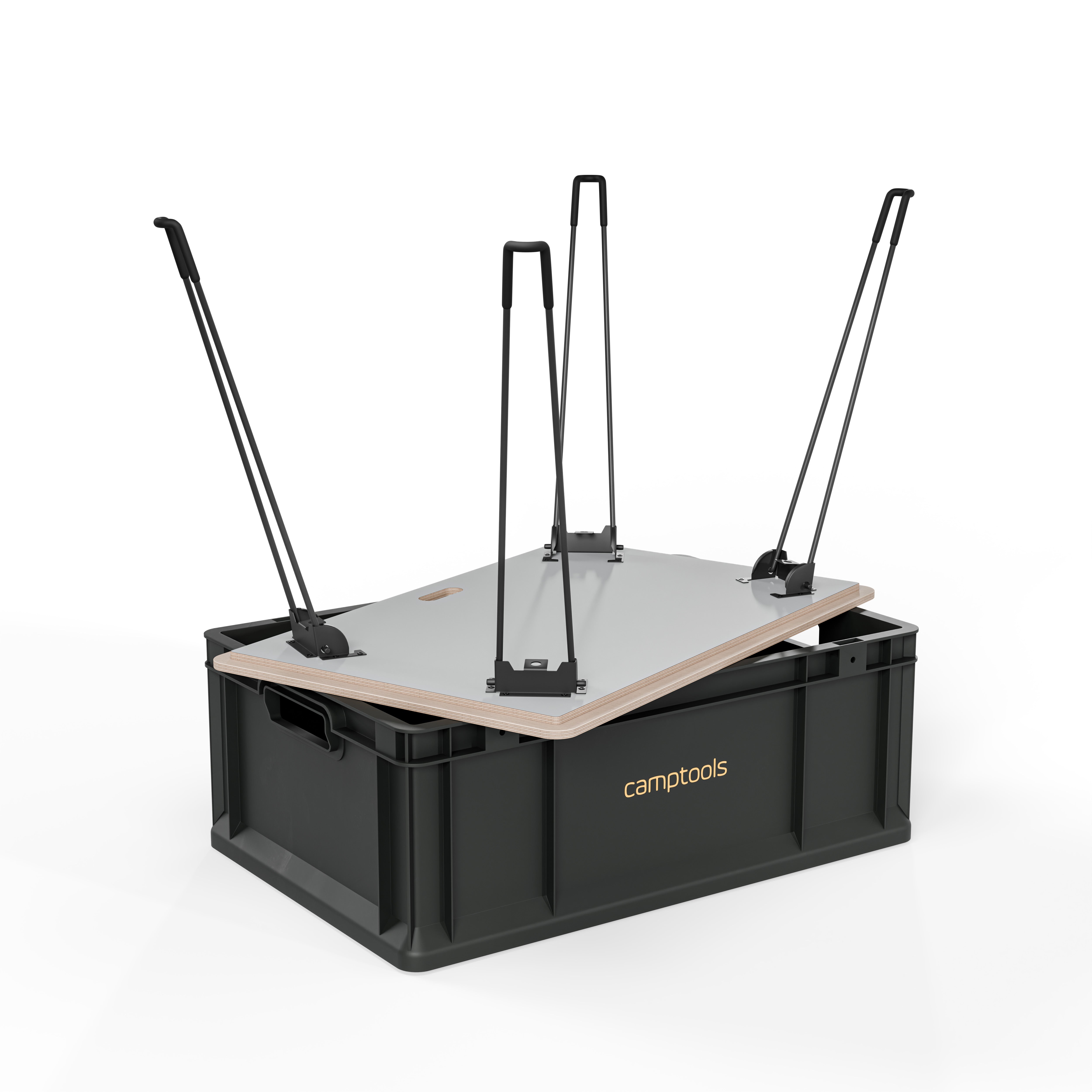 Eurobox Anthrazit mit Deckel im Set in verschiedenen Größen aus Recyclingkunststoff