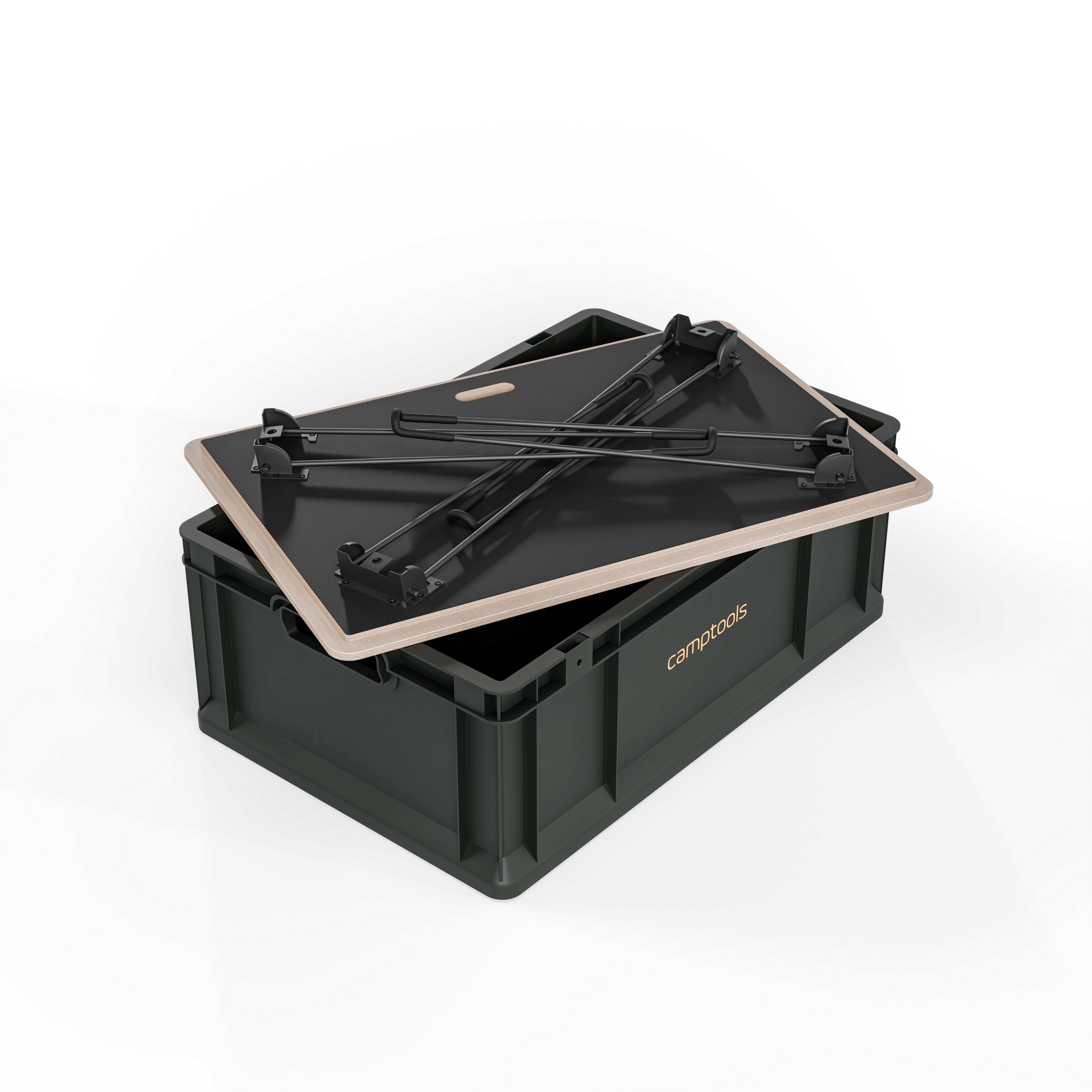 Eurobox Anthrazit mit Deckel im Set in verschiedenen Größen aus Recyclingkunststoff