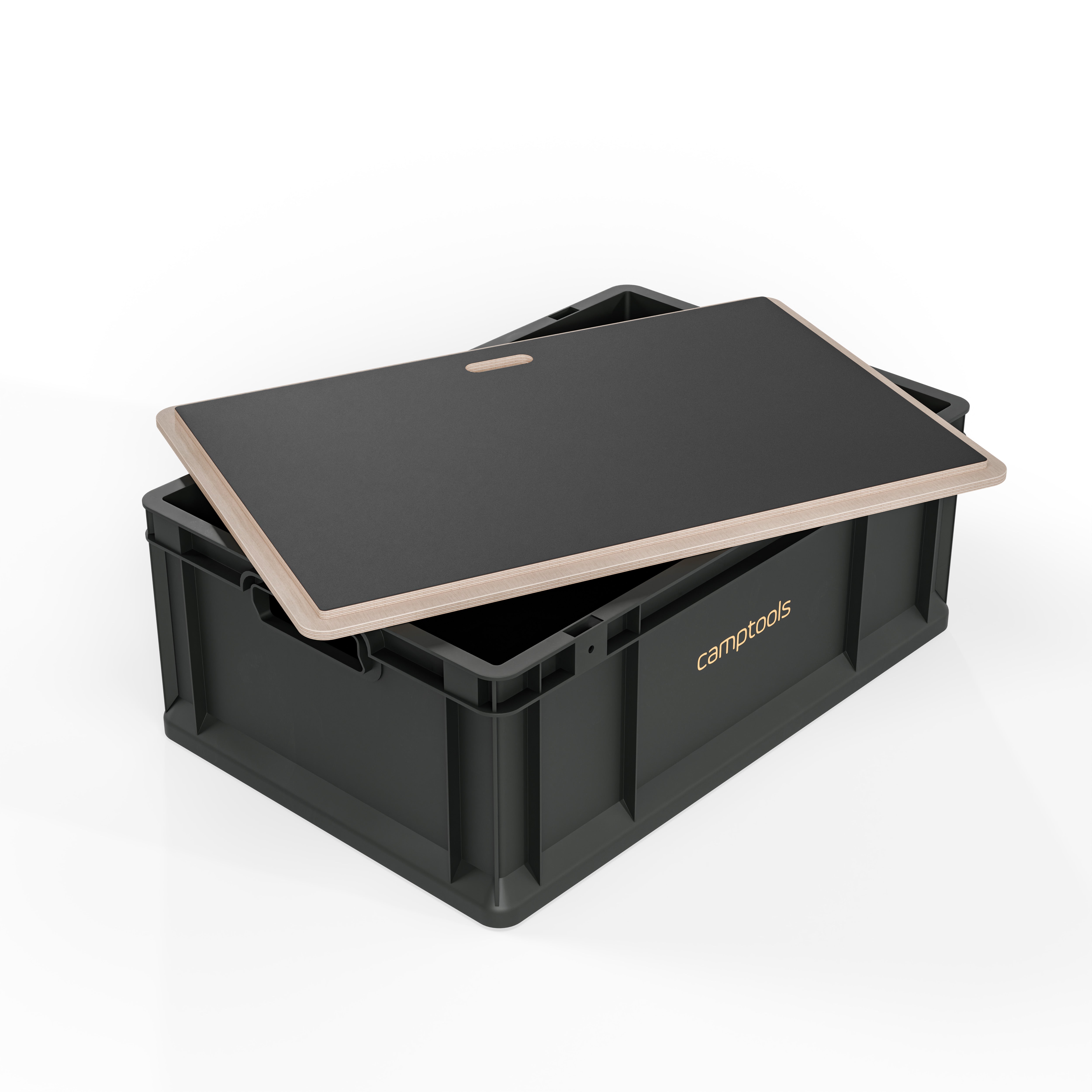 Eurobox Anthrazit mit Deckel im Set in verschiedenen Größen aus Recyclingkunststoff