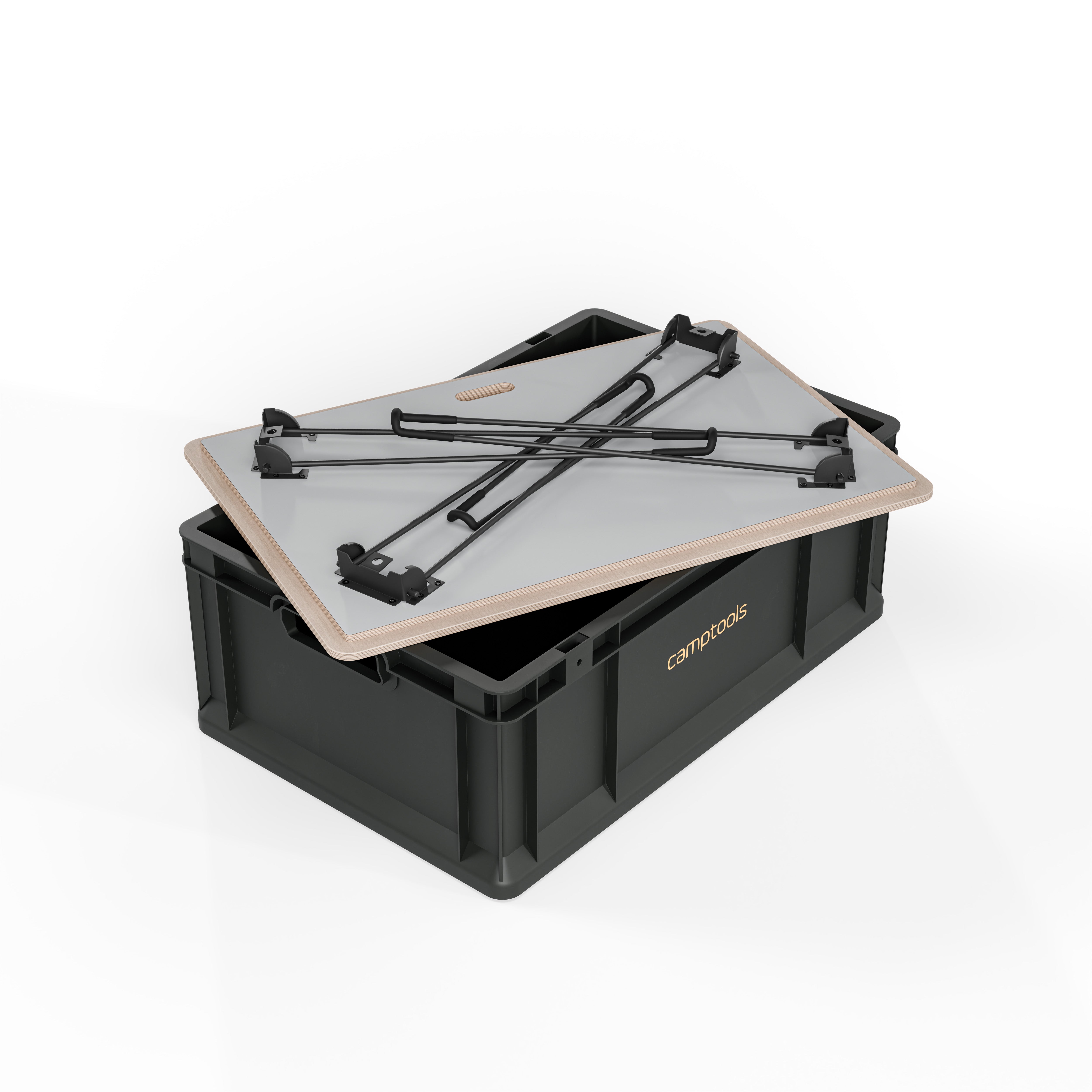 Eurobox Anthrazit mit Deckel im Set in verschiedenen Größen aus Recyclingkunststoff