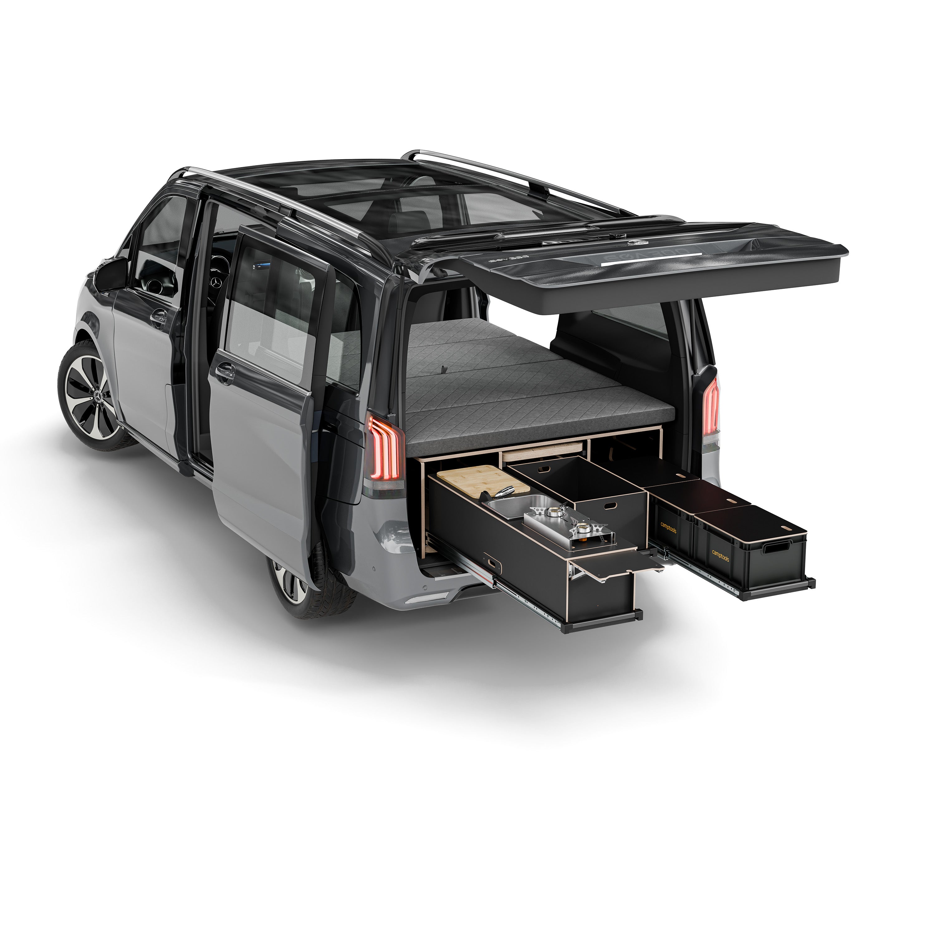 BENCH2 Komplettset inkl. Küchenmodul, Wassersystem und Kühlbox