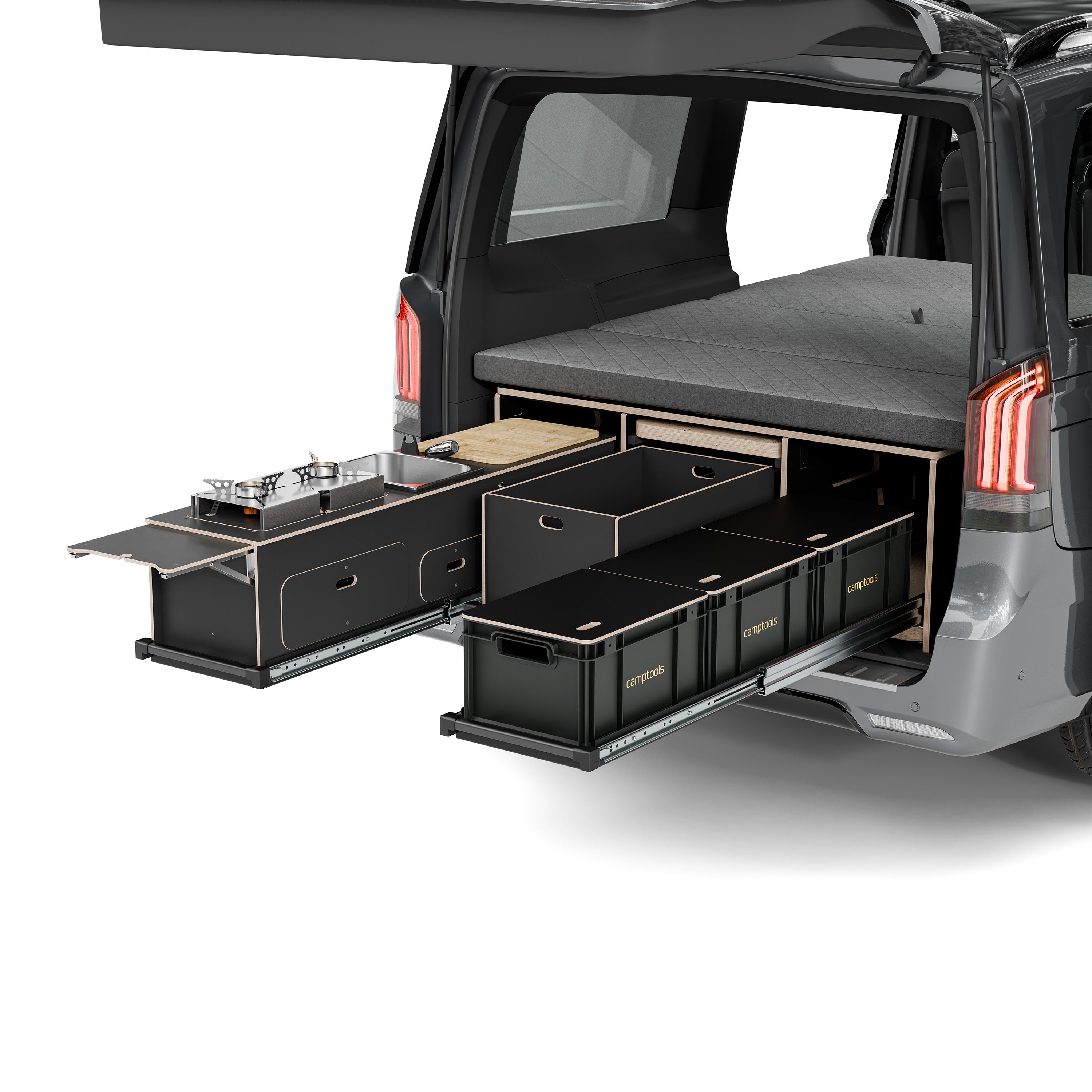 BENCH2 Komplettset inkl. Küchenmodul, Wassersystem und Kühlbox