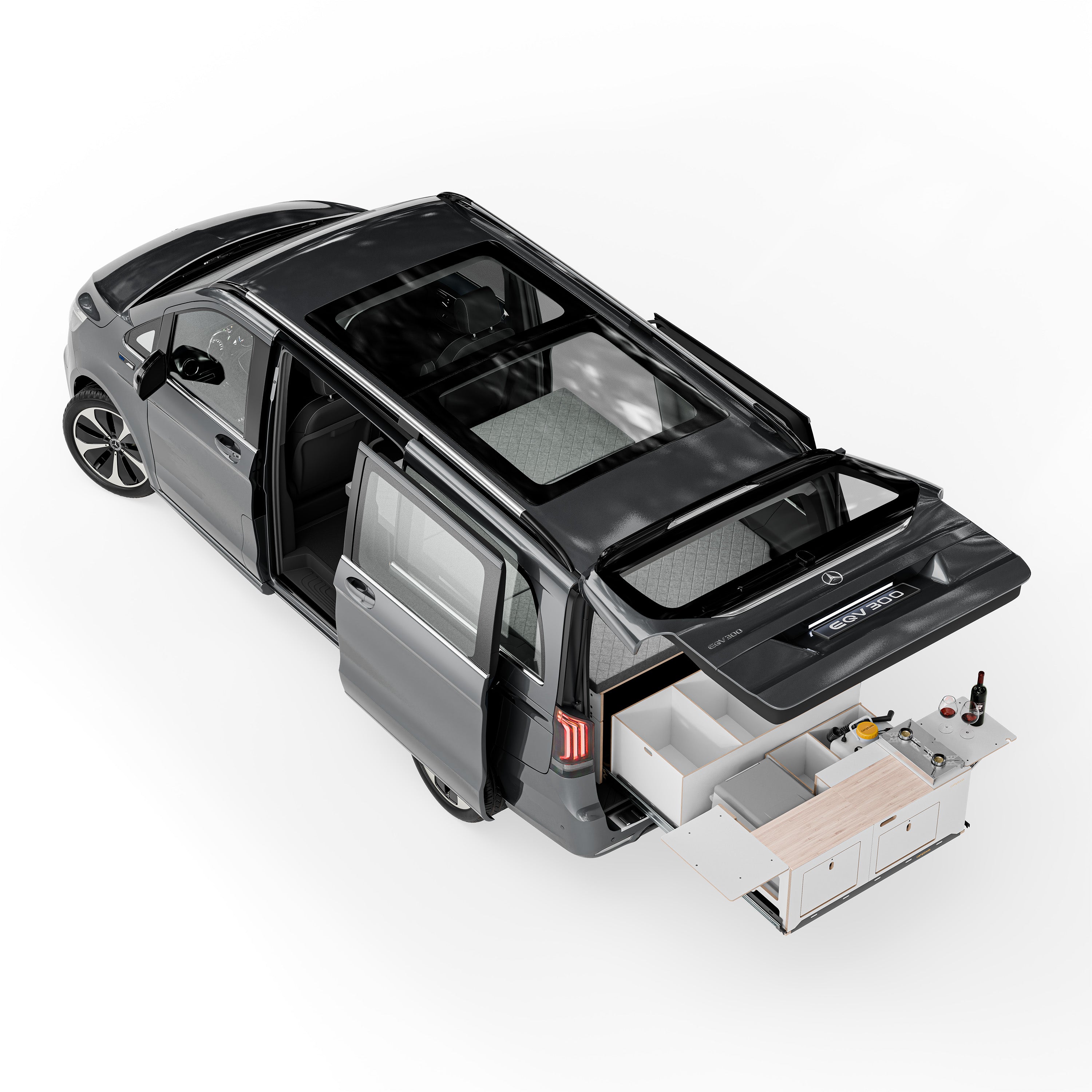 BIGBOX Komplettset inkl. Küchenmodul, Wassersystem und Kühlbox