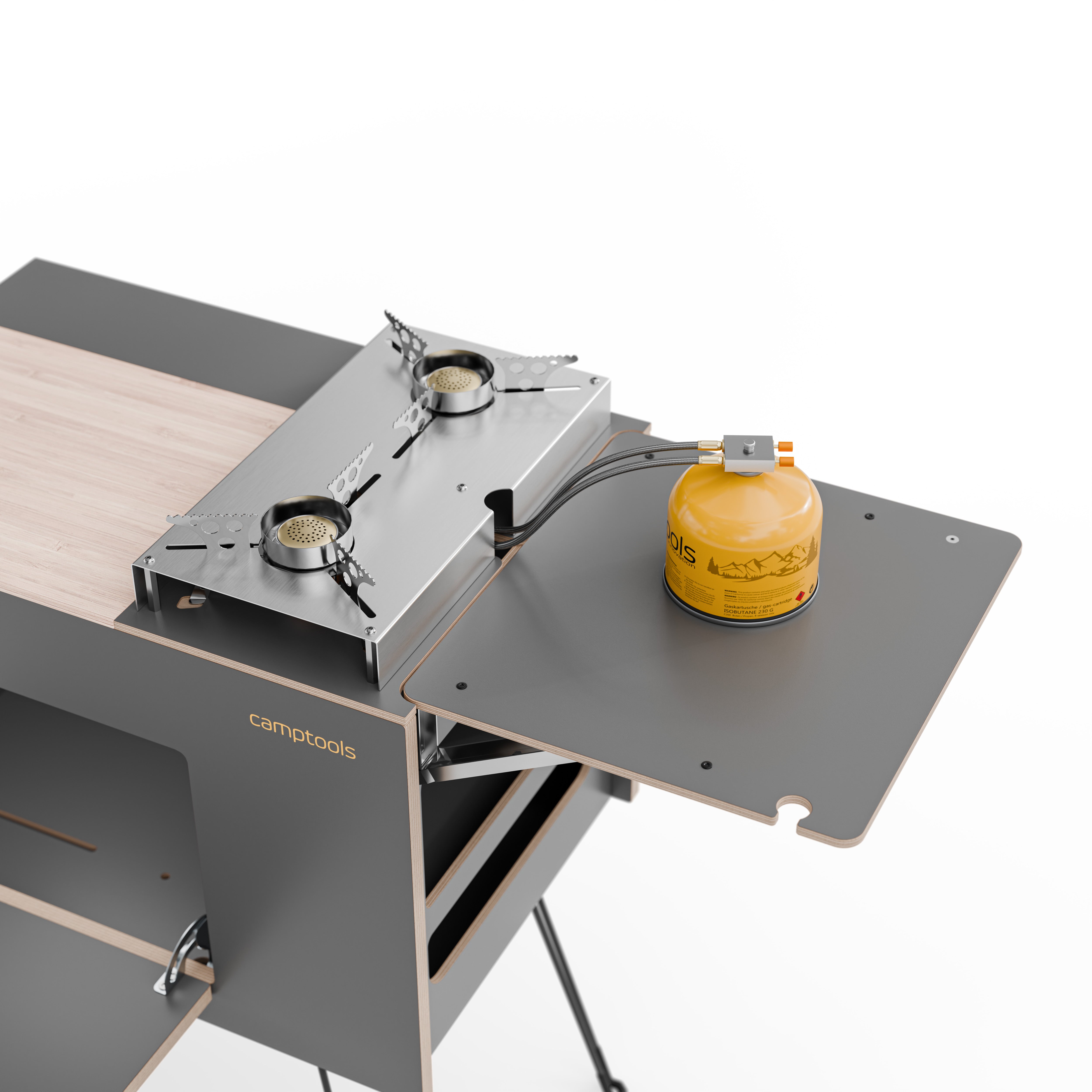 COBO Küchenbox und Kochbox mit Gaskocher im Euroboxformat