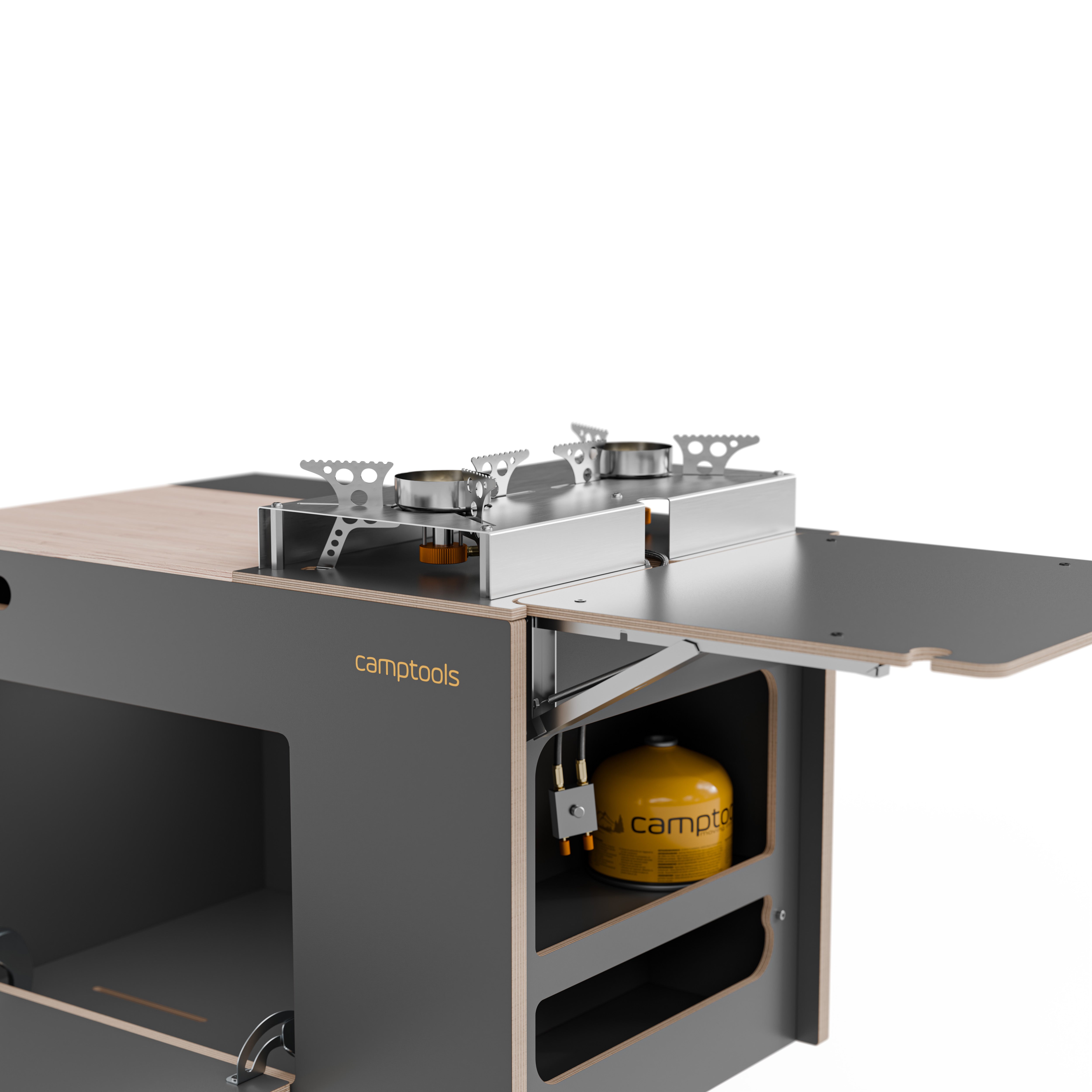 COBO Küchenbox und Kochbox mit Gaskocher im Euroboxformat