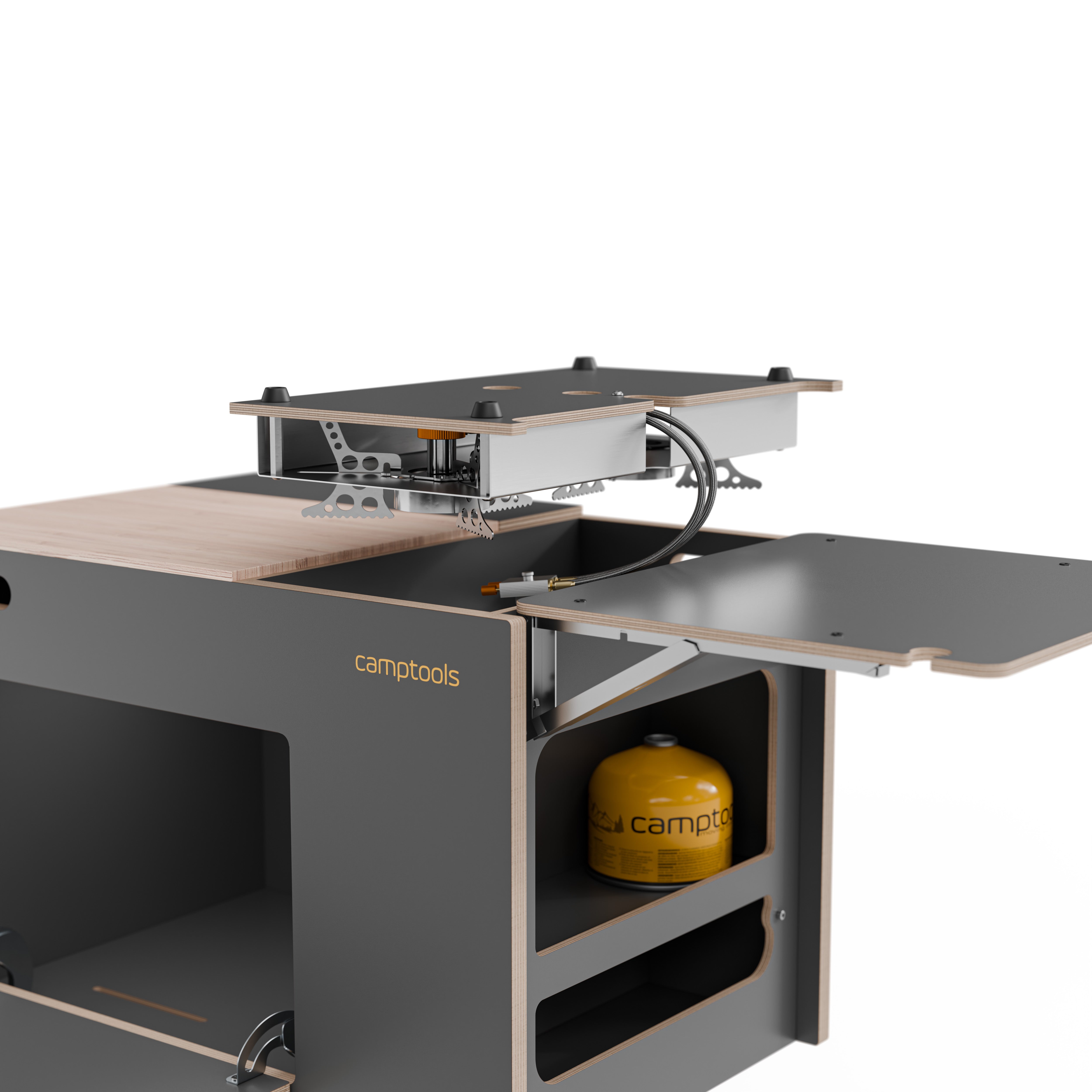 COBO Küchenbox und Kochbox mit Gaskocher im Euroboxformat