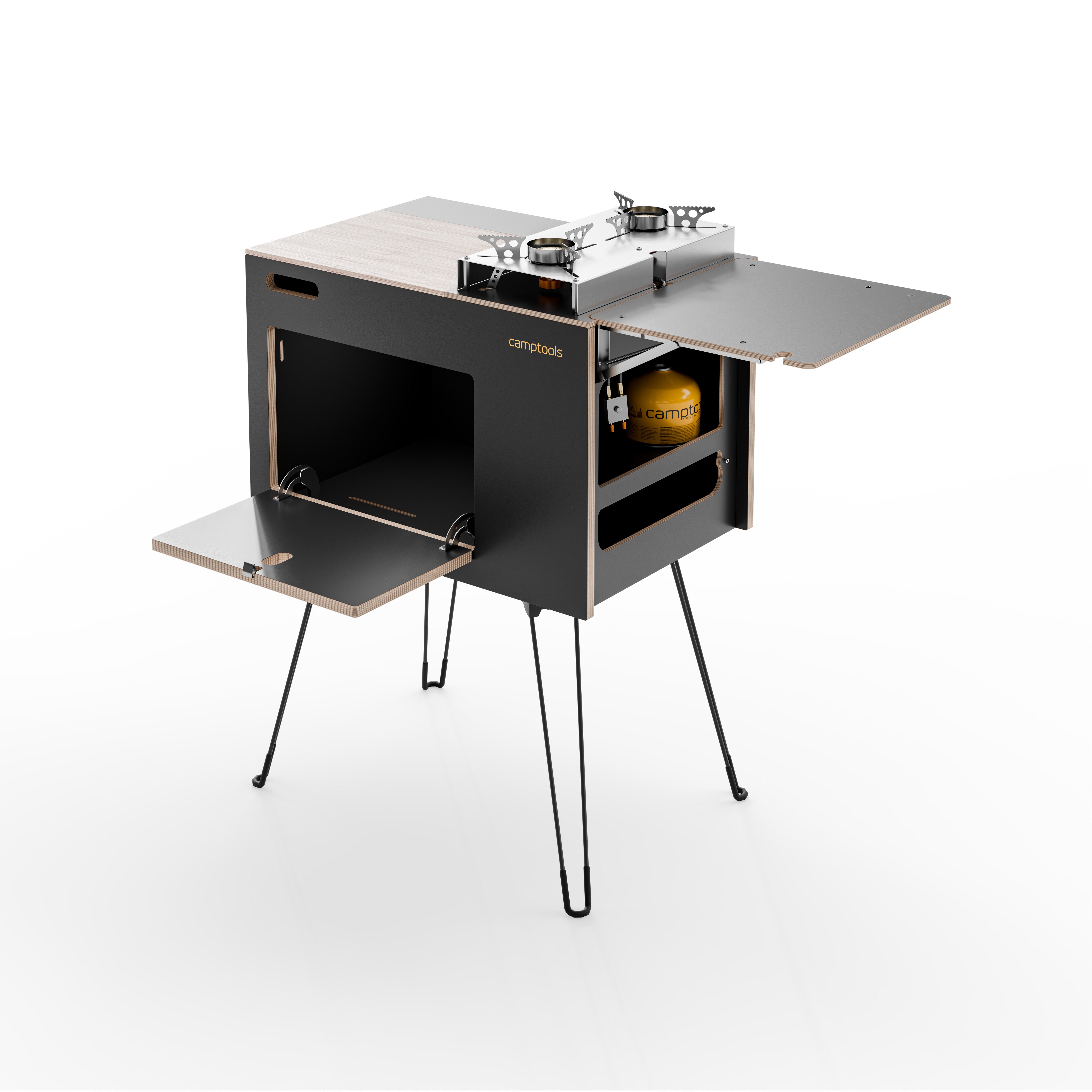 COBO Küchenbox und Kochbox mit Gaskocher im Euroboxformat