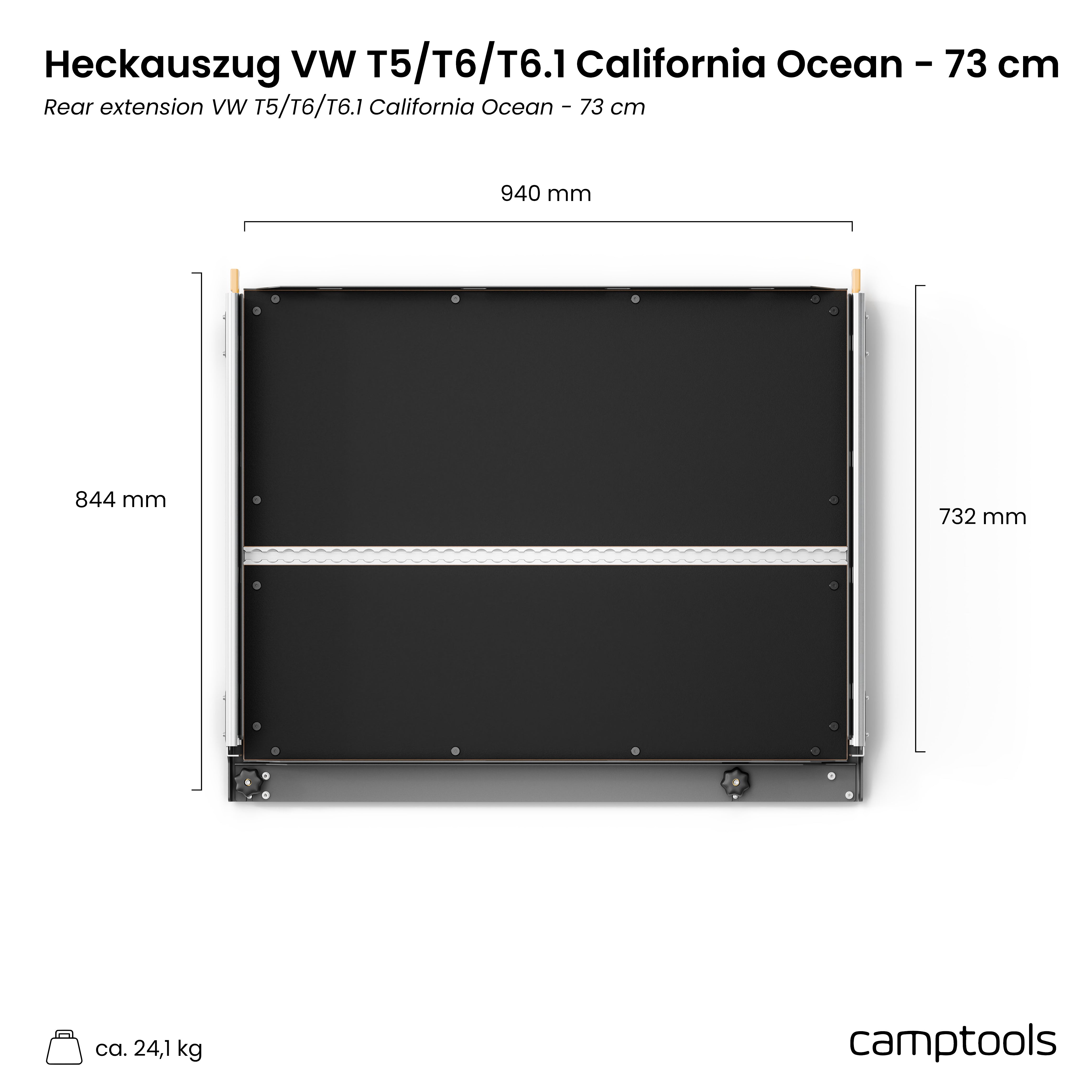 Heckauszug für VW T5, T6 & T6.1 California Ocean, Coast und Beach mit Staukiste