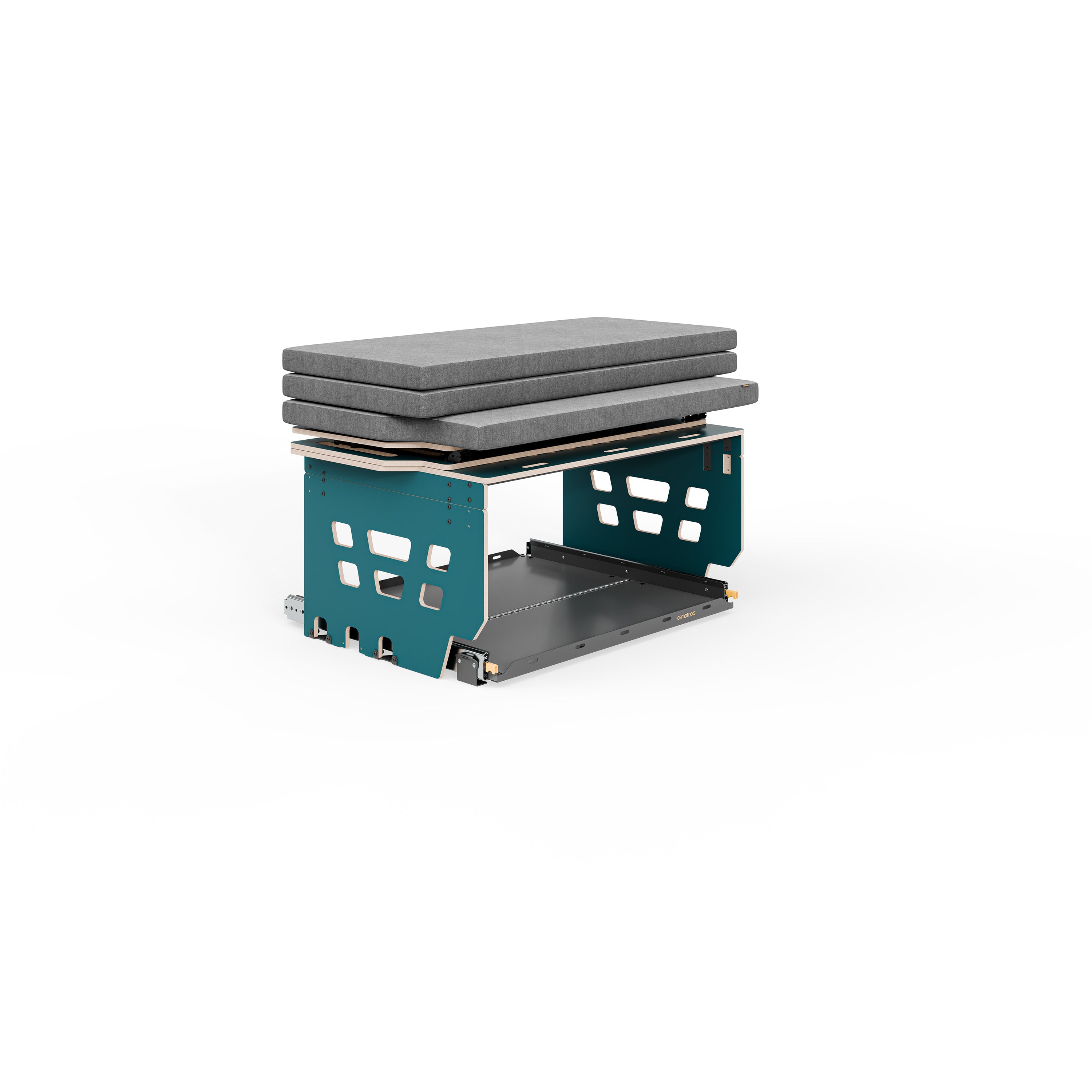 Schlaf- und Bettsystem HIGHLINE in Niagaragrün mit Schwerlastauszug