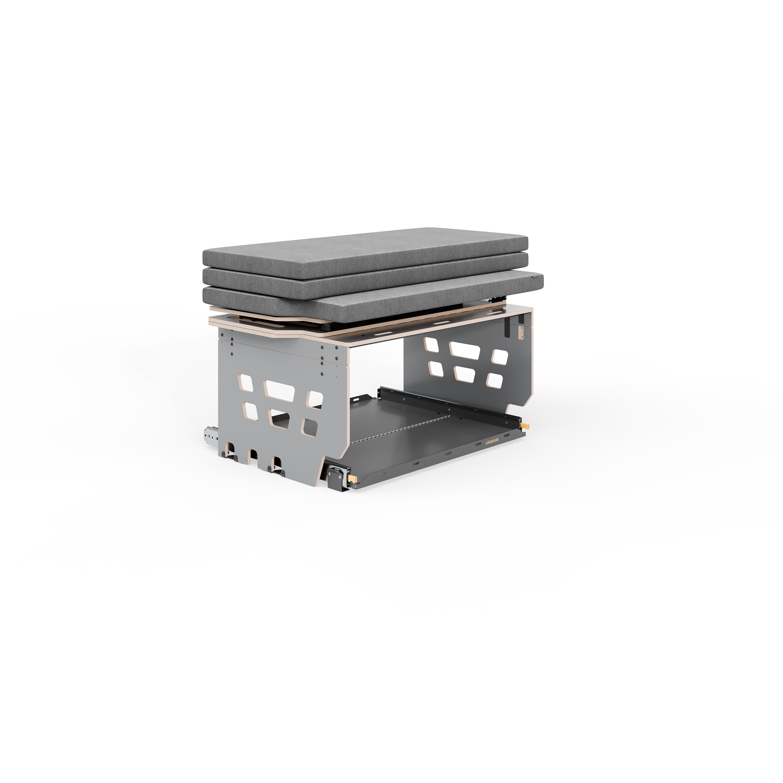 Schlaf- und Bettsystem HIGHLINE in Silbergrau mit Schwerlastauszug