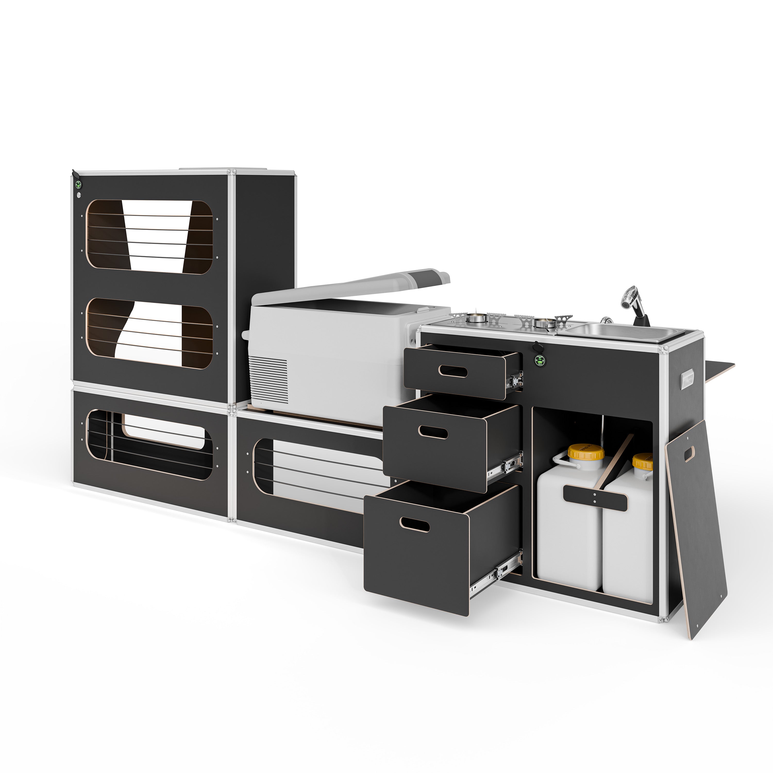 CENTERLINE Möbelzeile inklusive Küche, Schränke und Kühlbox