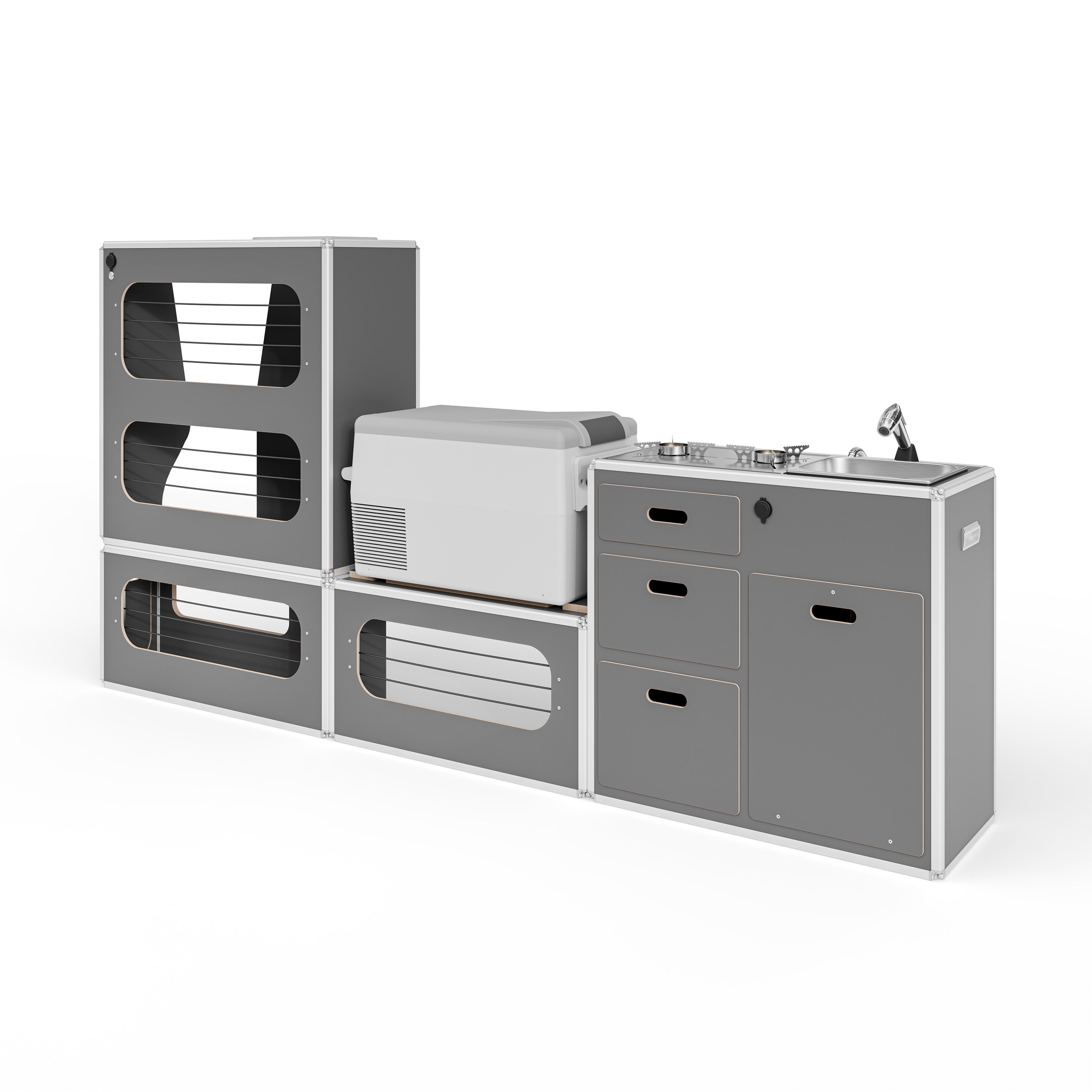 CENTERLINE Möbelzeile inklusive Küche, Schränke und Kühlbox