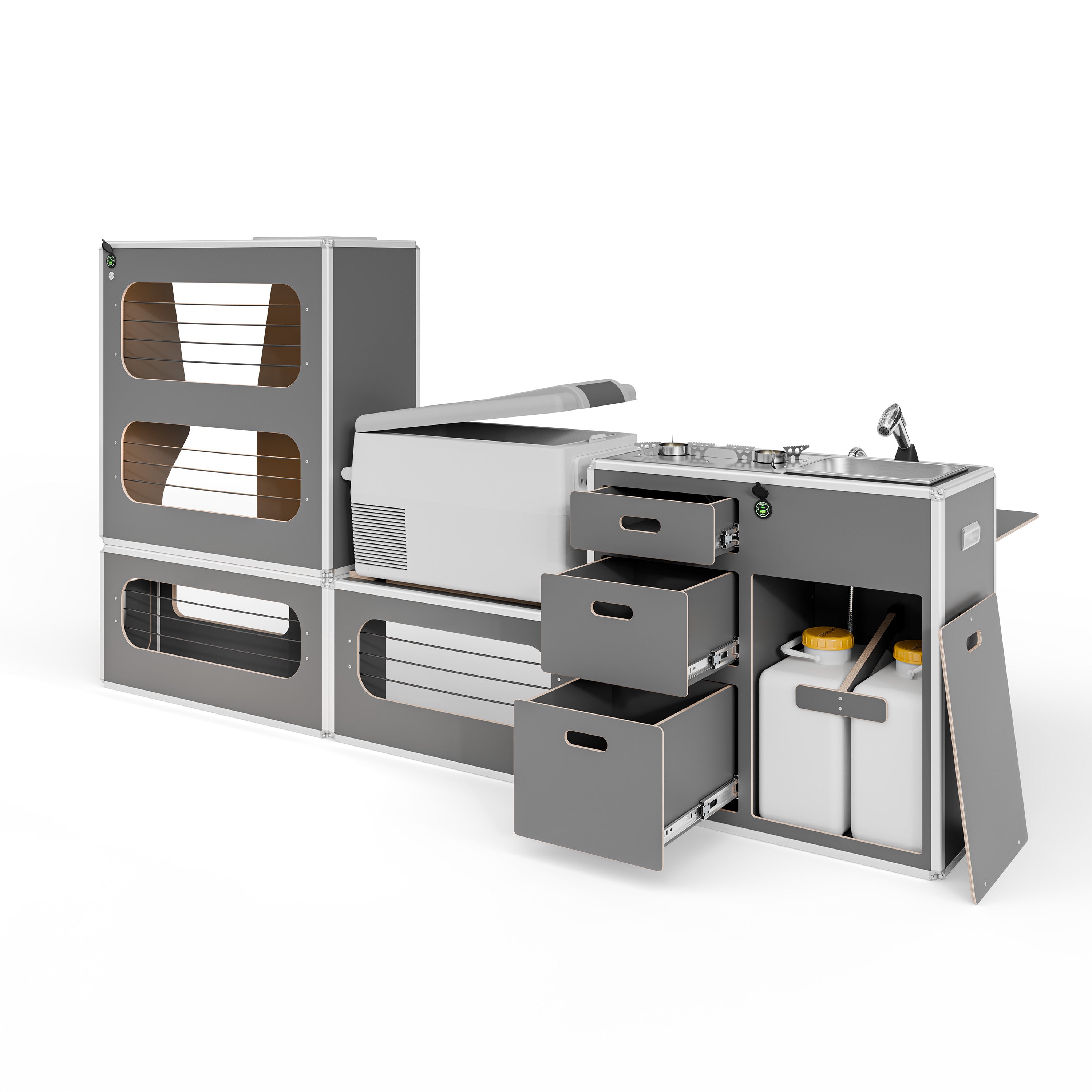 CENTERLINE Möbelzeile inklusive Küche, Schränke und Kühlbox