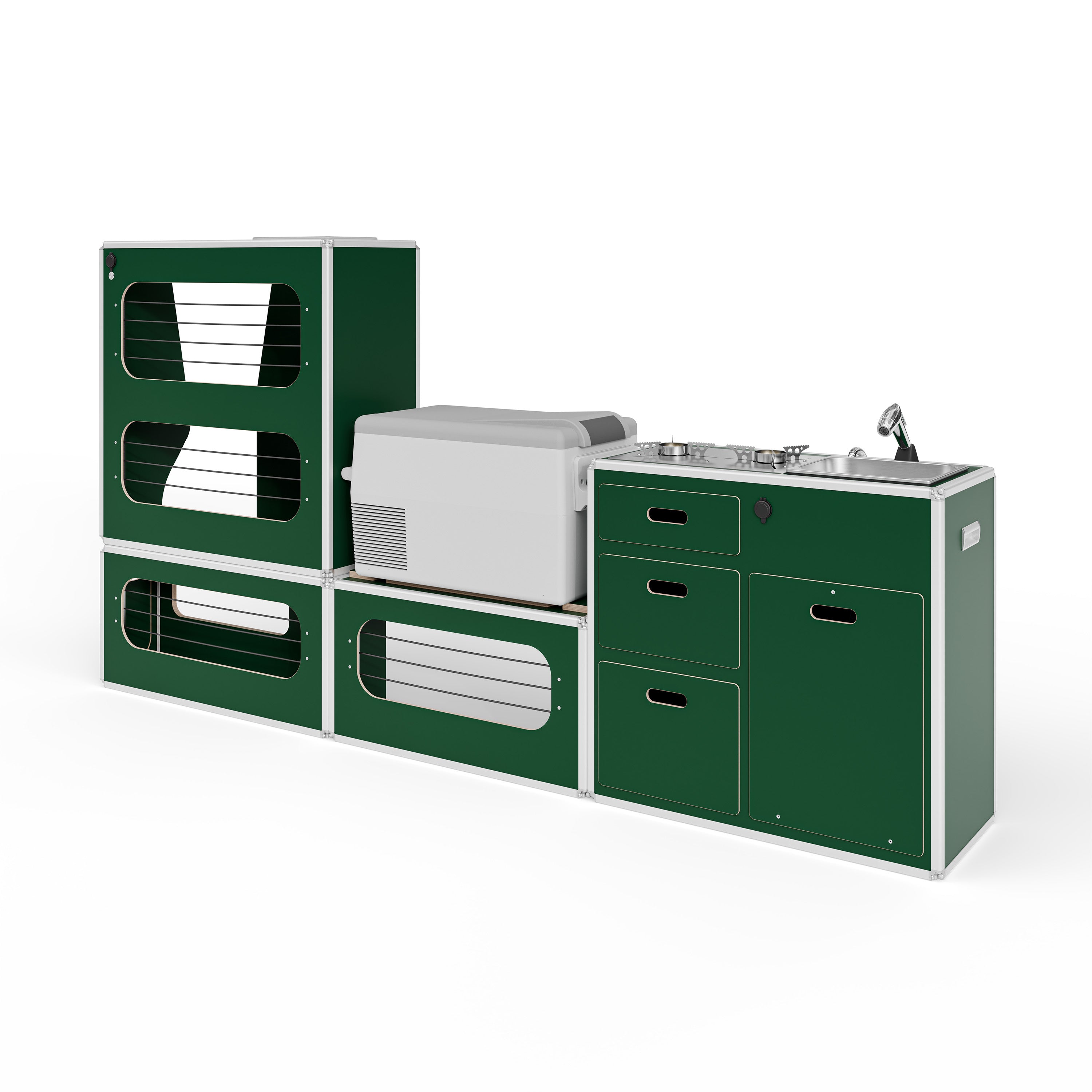 CENTERLINE Möbelzeile inklusive Küche, Schränke und Kühlbox