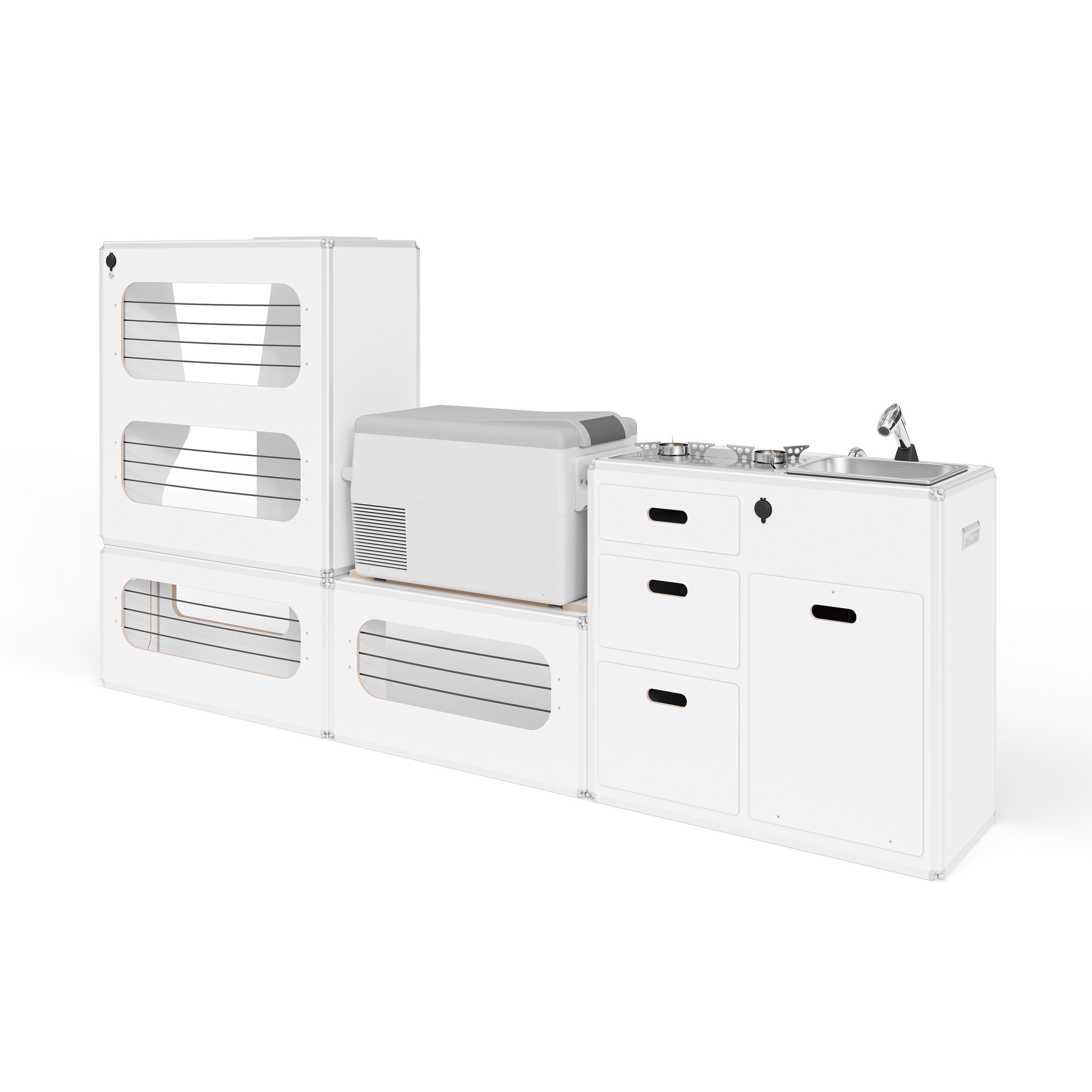 CENTERLINE Möbelzeile inklusive Küche, Schränke und Kühlbox