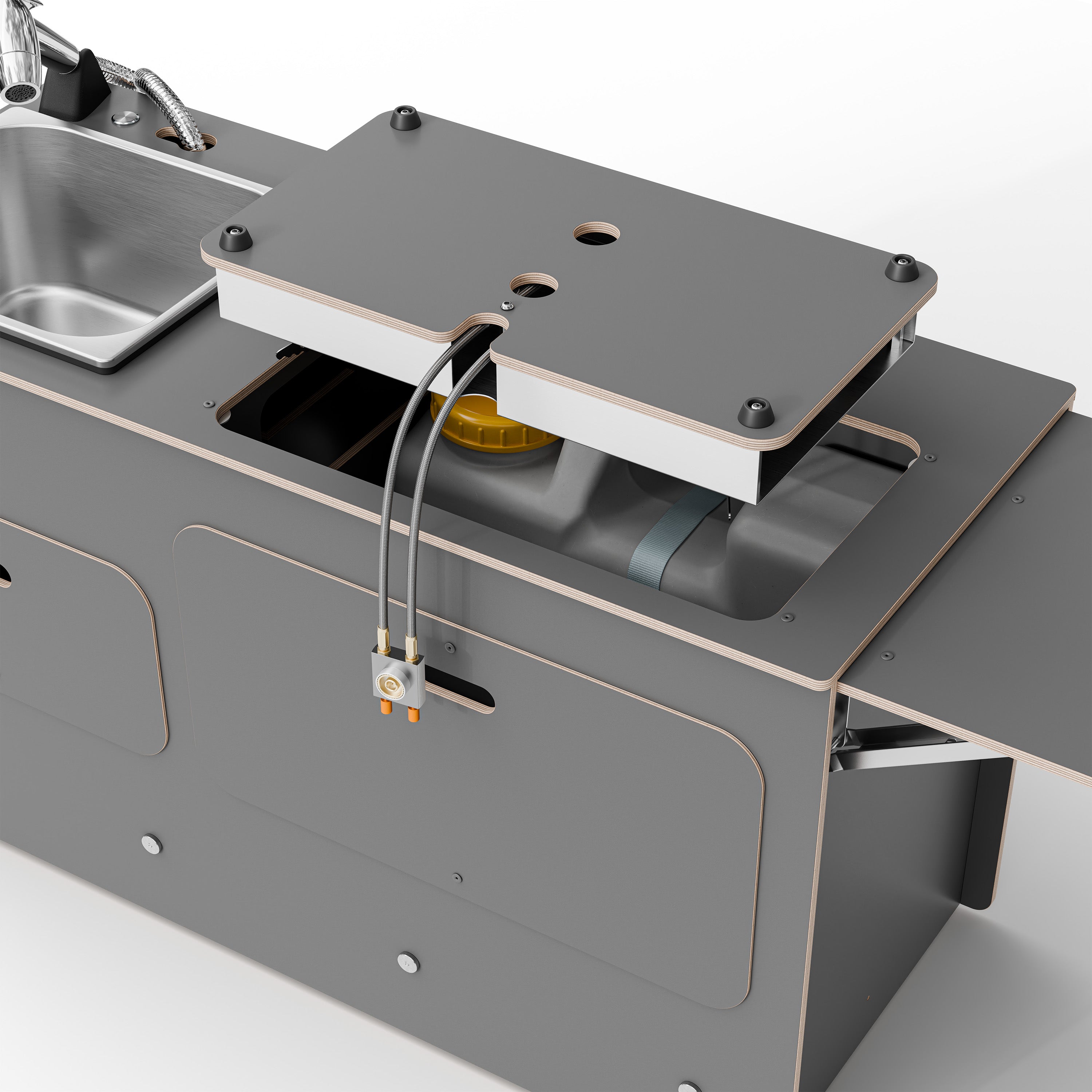 SIDEKIT2 - ausziehbare Küche für Schiebetür und Kofferraum