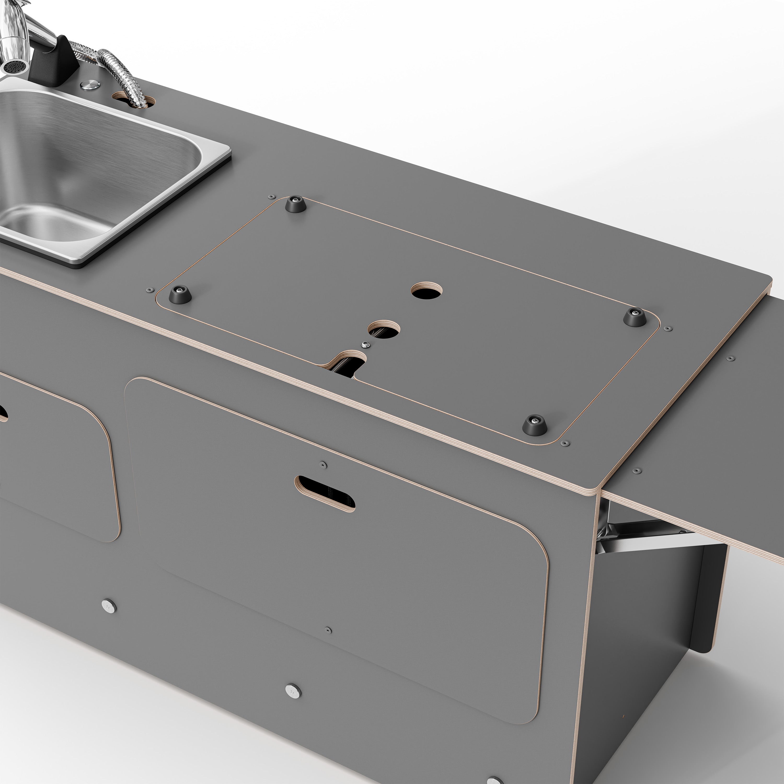 SIDEKIT2 - ausziehbare Küche für Schiebetür und Kofferraum