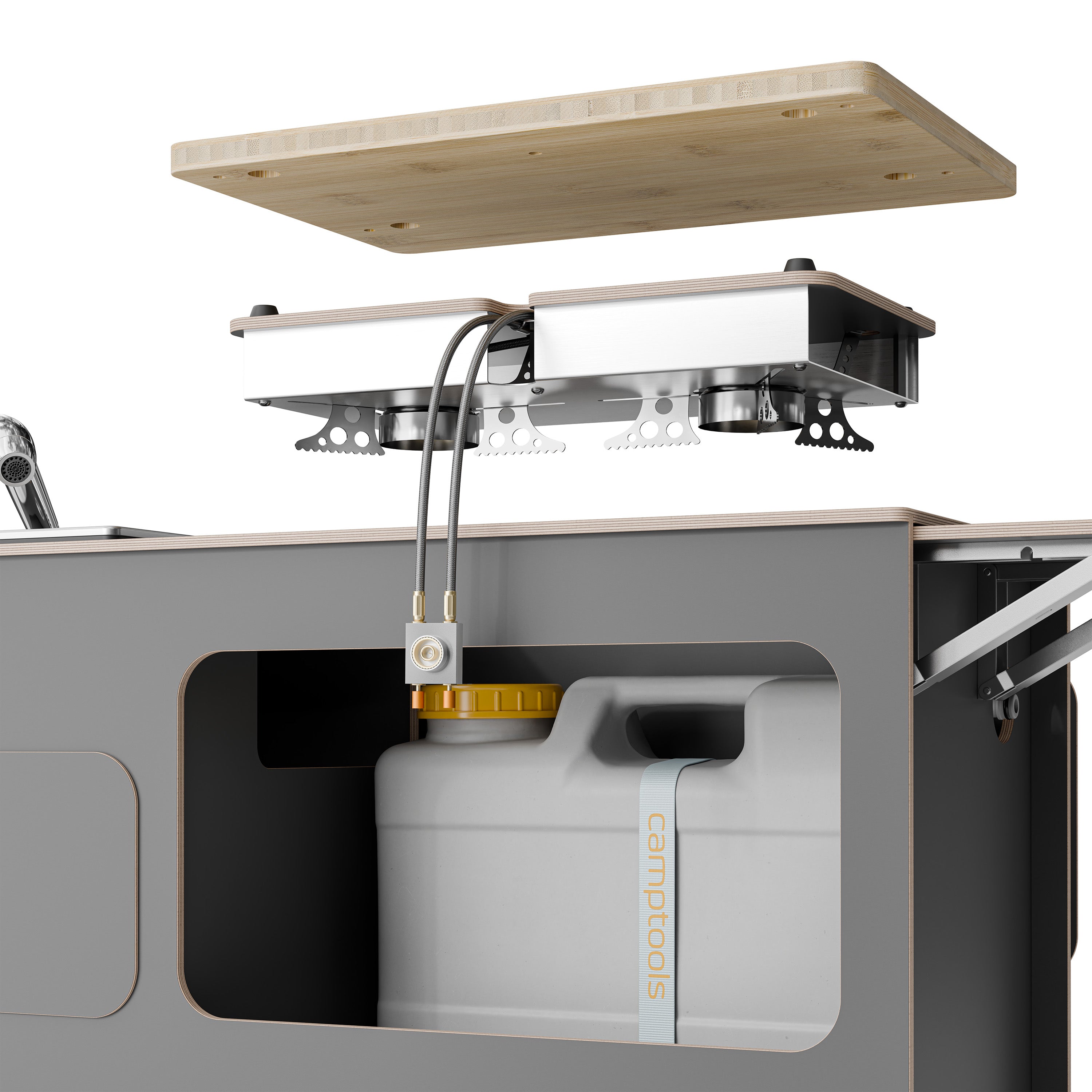 SIDEKIT2 - ausziehbare Küche für Schiebetür und Kofferraum