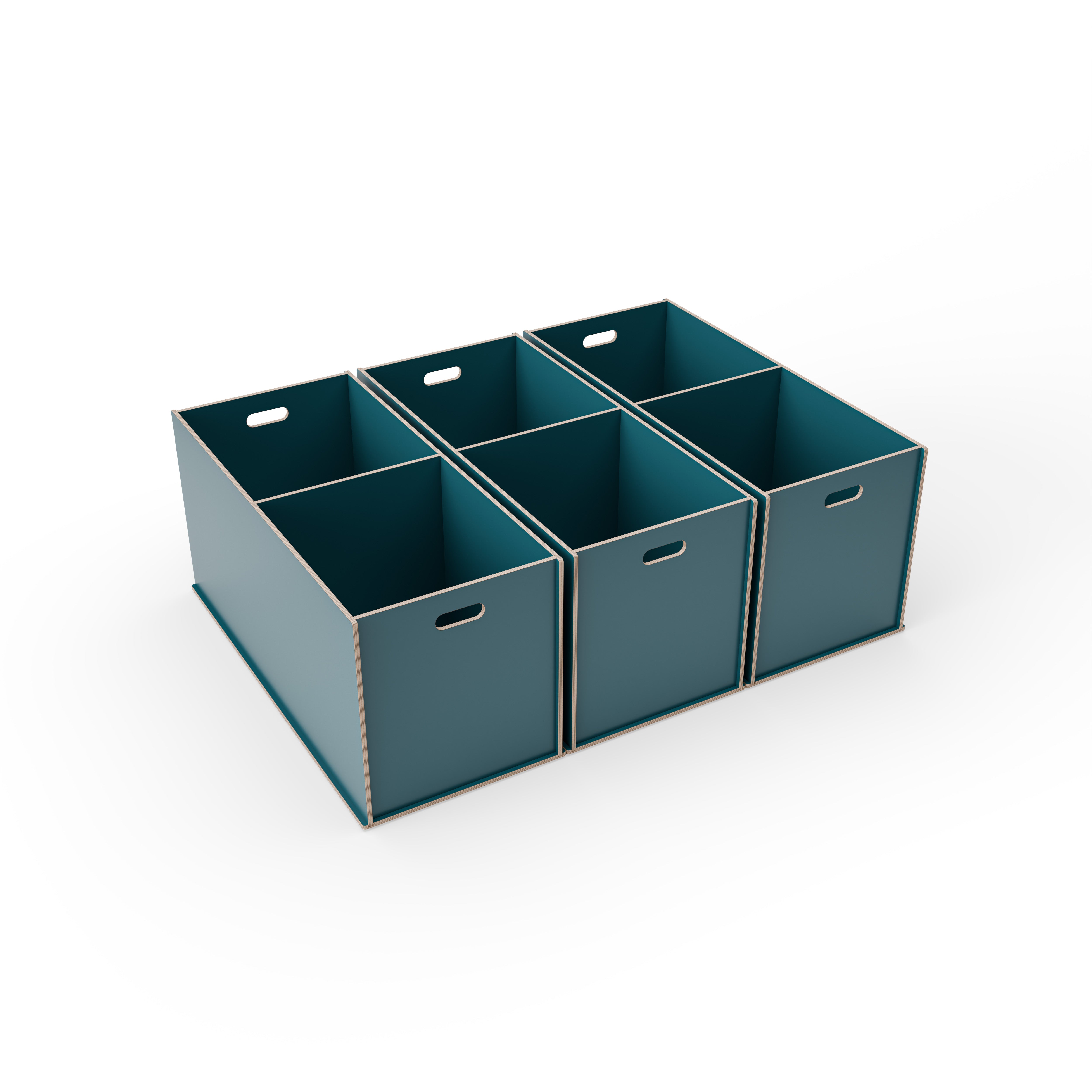 Staukiste groß mit zwei Fächern in verschiedenen Farben aus Holz