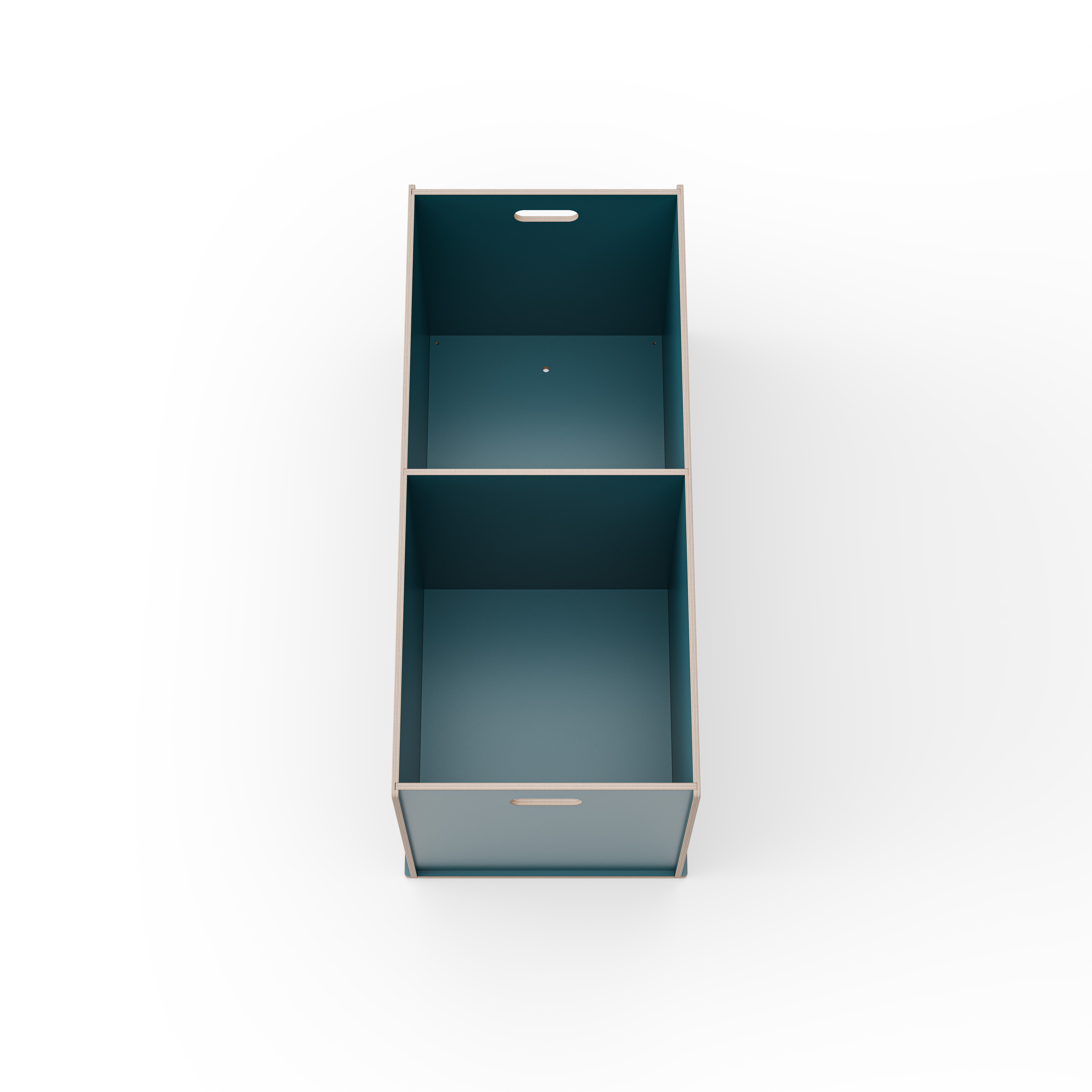 Staukiste groß mit zwei Fächern in verschiedenen Farben aus Holz