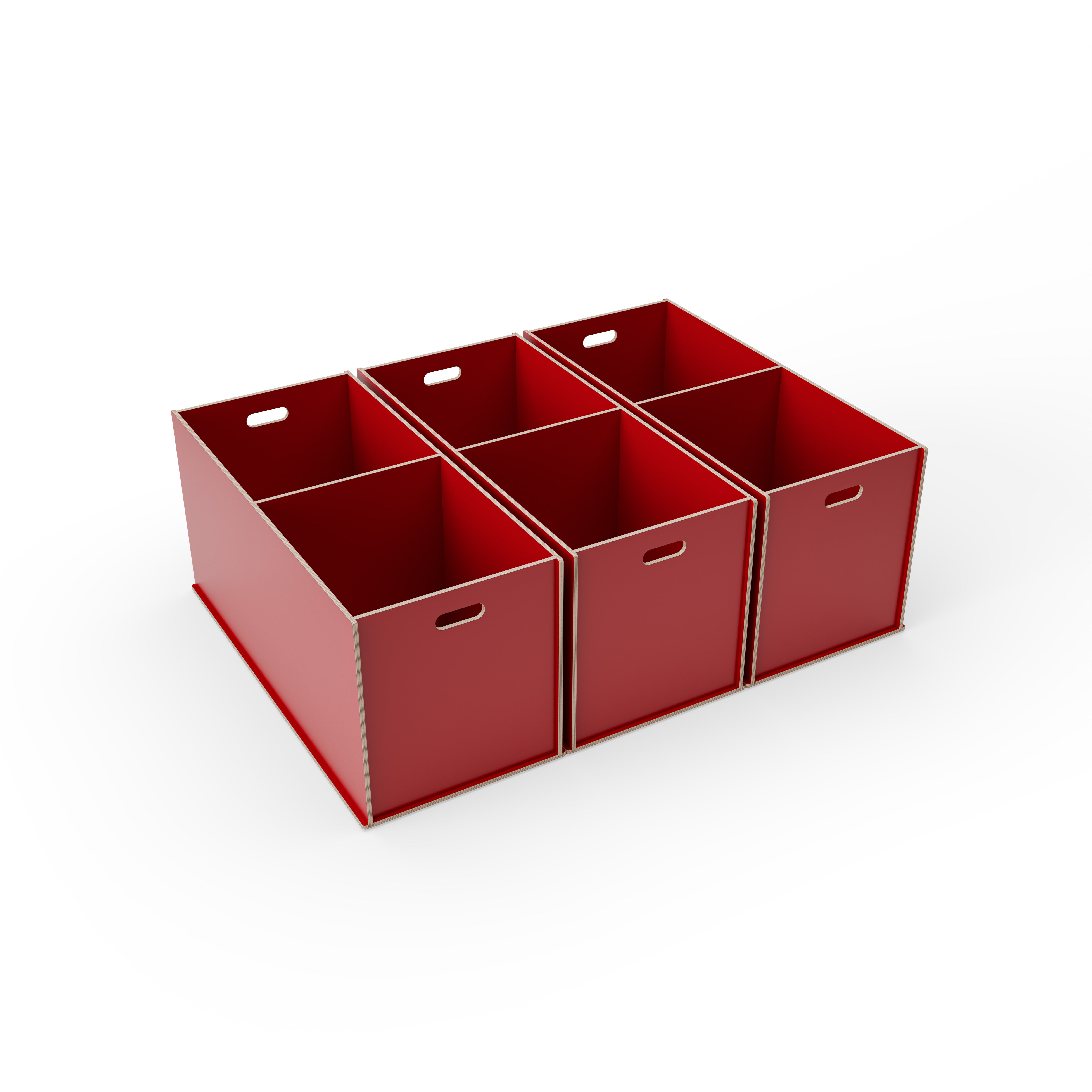 Staukiste groß mit zwei Fächern in verschiedenen Farben aus Holz