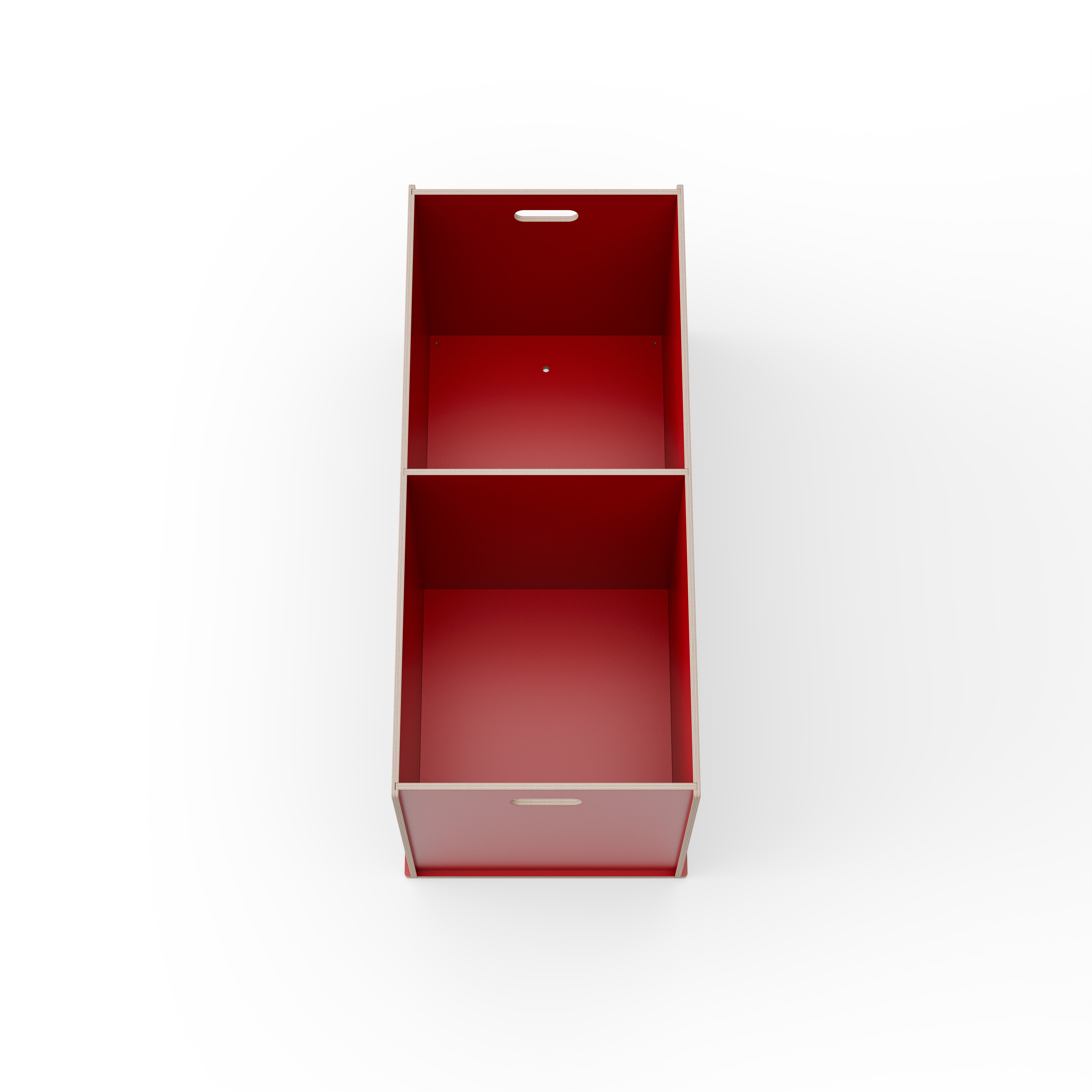 Staukiste groß mit zwei Fächern in verschiedenen Farben aus Holz