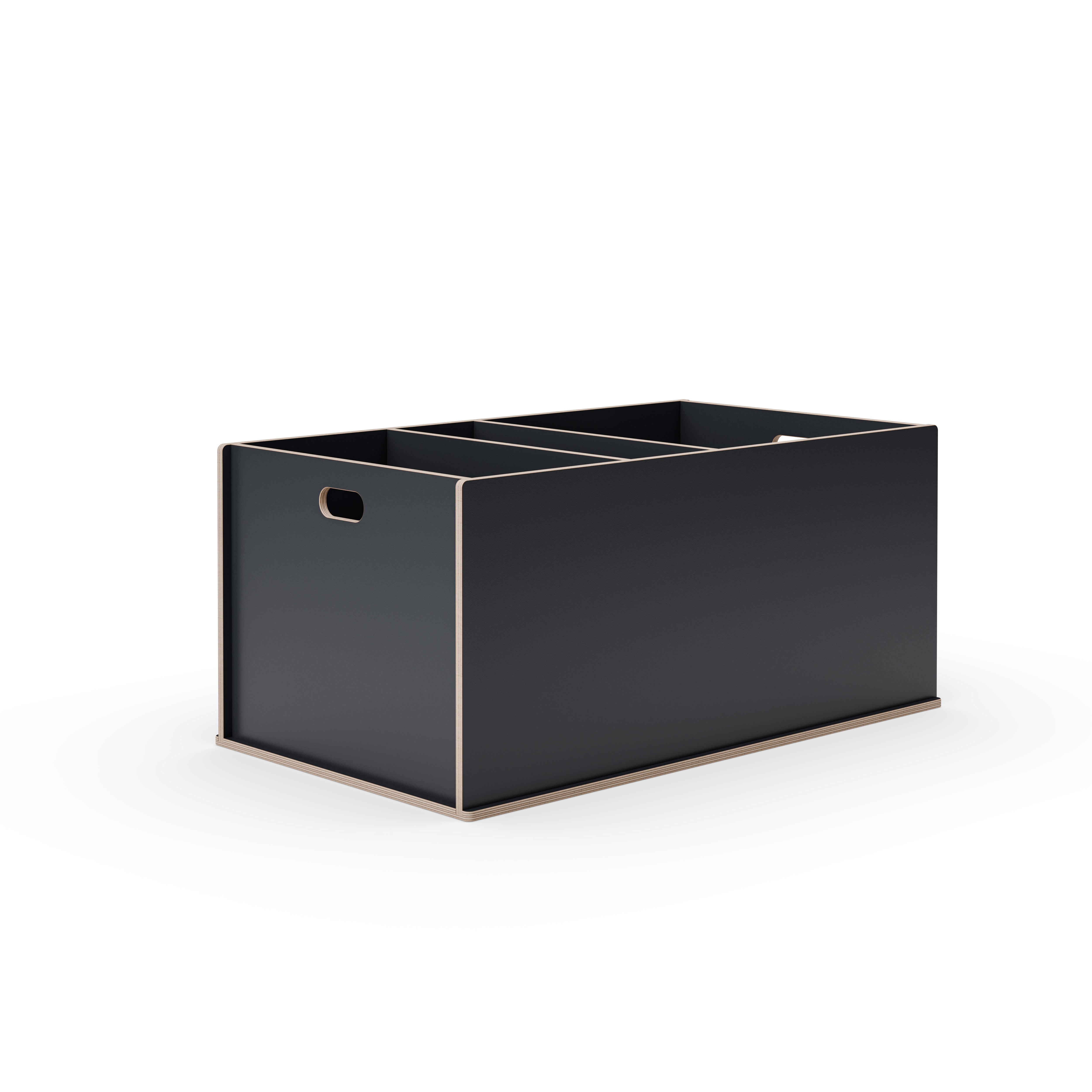 Staukiste klein mit drei Fächern in verschiedenen Farben aus Holz