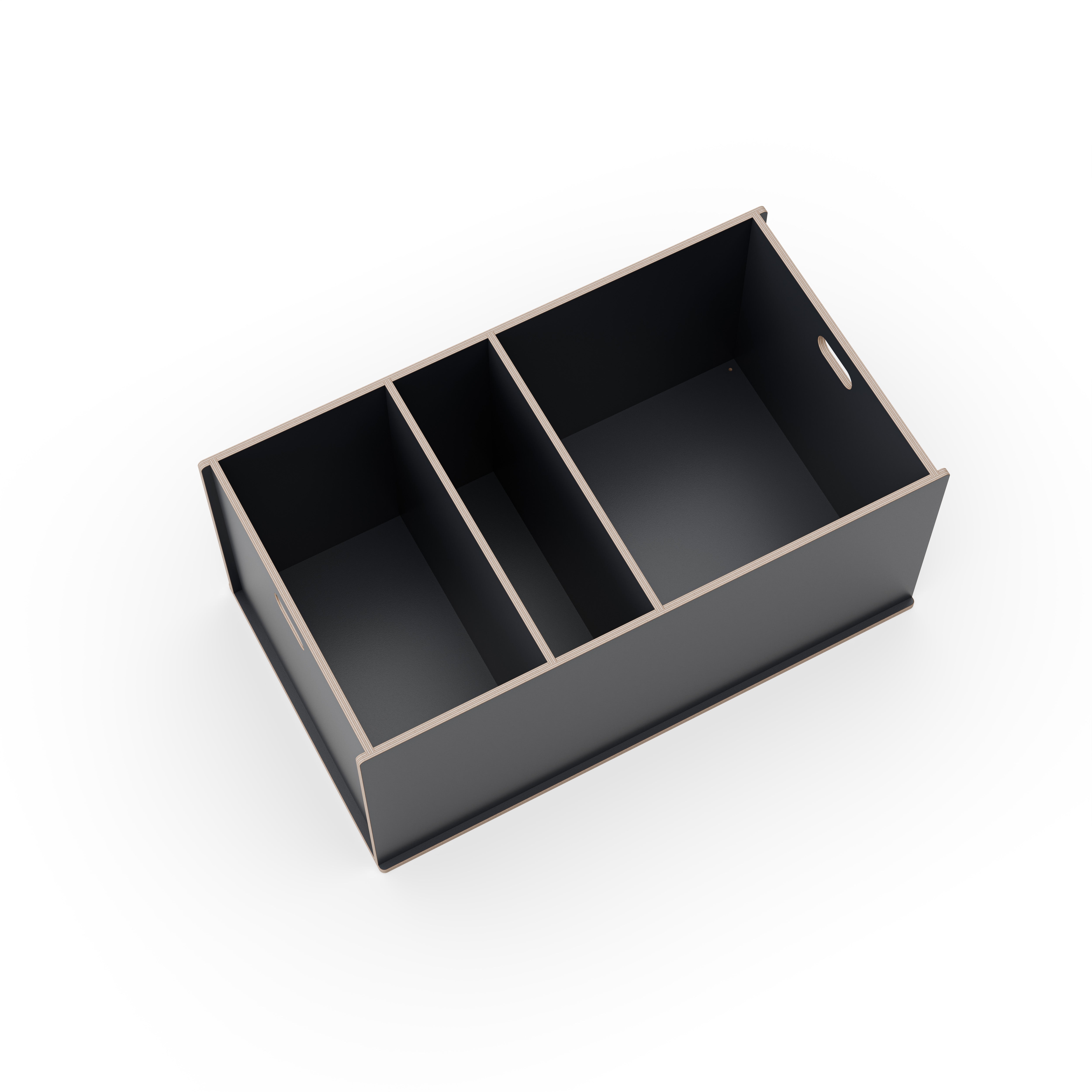 Staukiste klein mit drei Fächern in verschiedenen Farben aus Holz