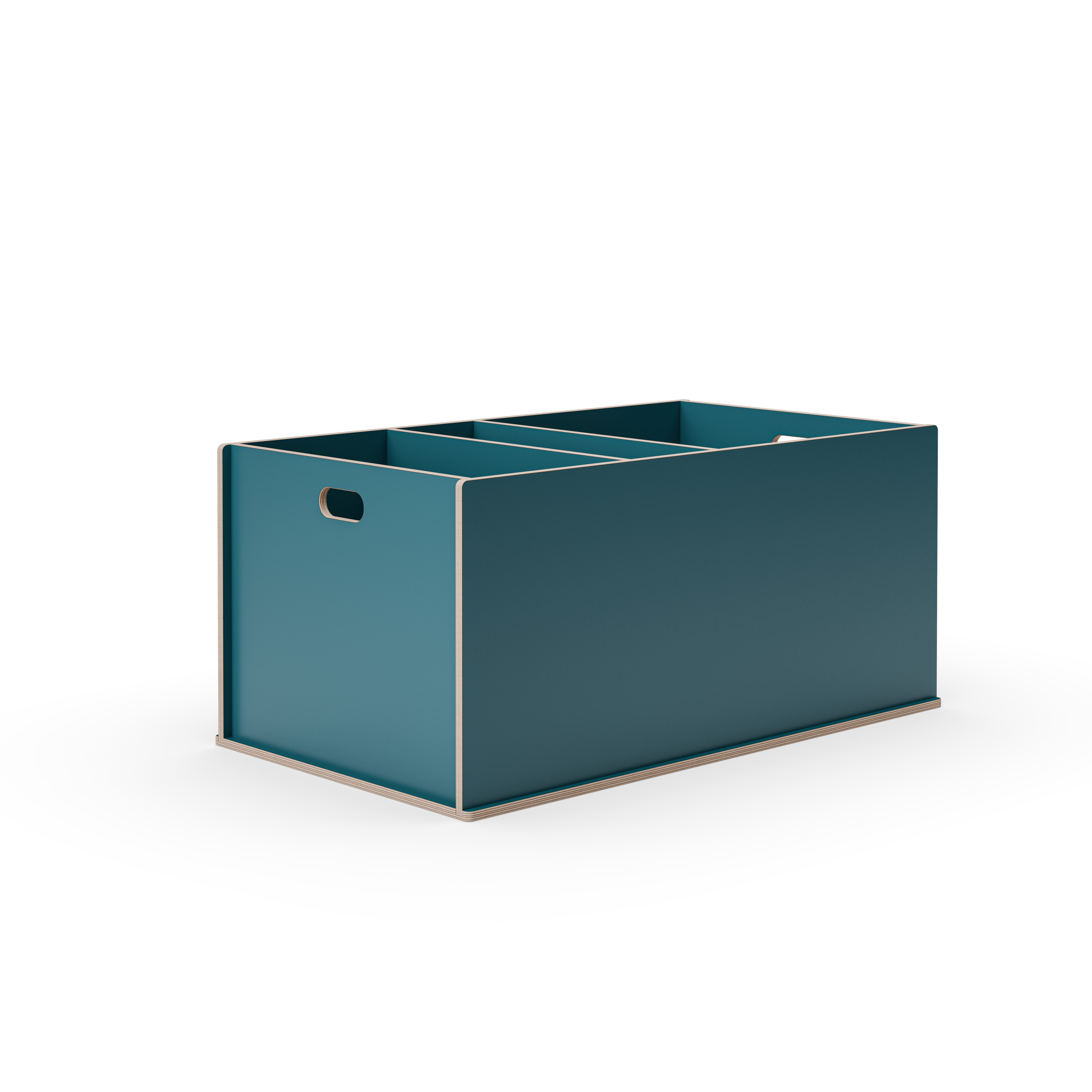 Staukiste klein mit drei Fächern in verschiedenen Farben aus Holz