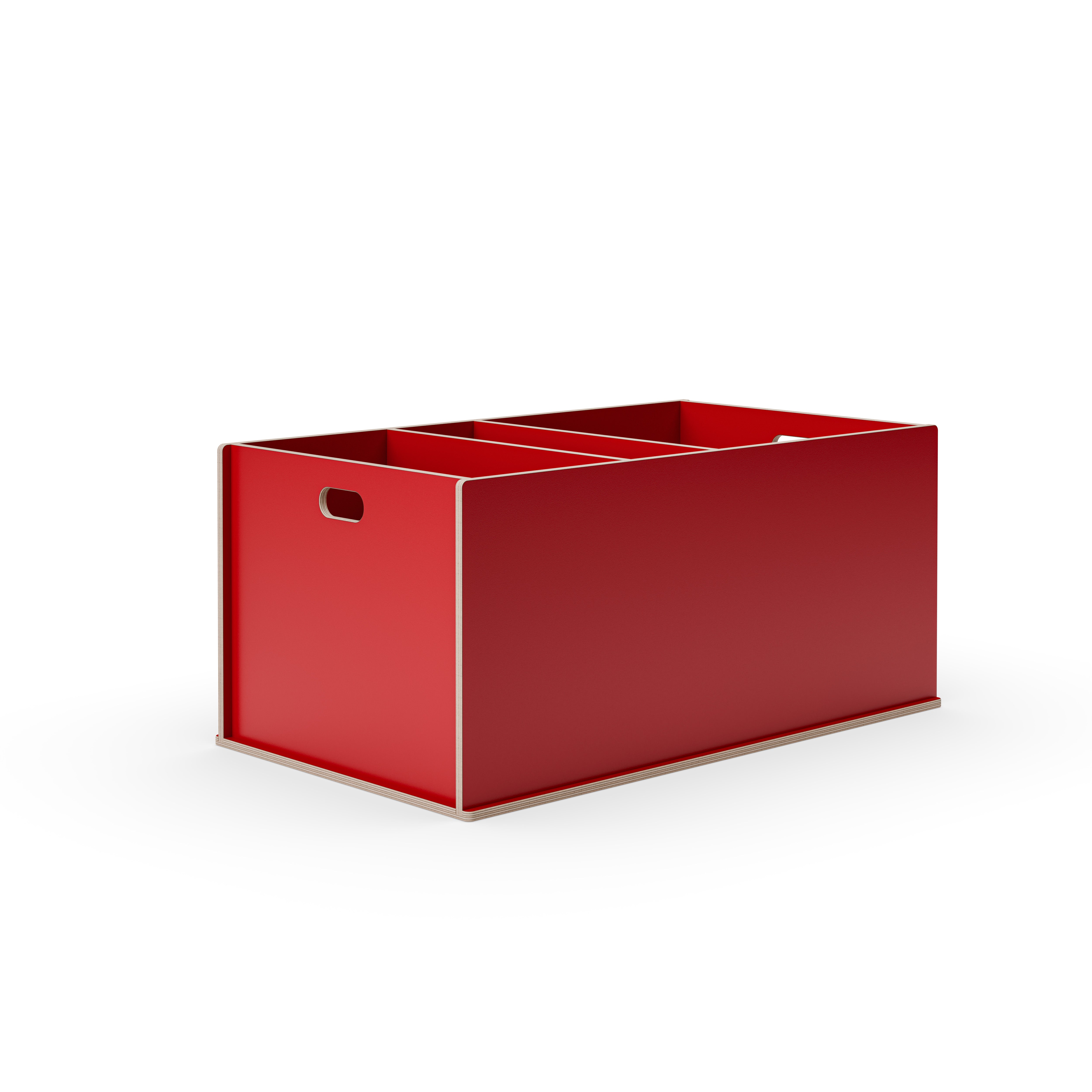 Staukiste klein mit drei Fächern in verschiedenen Farben aus Holz