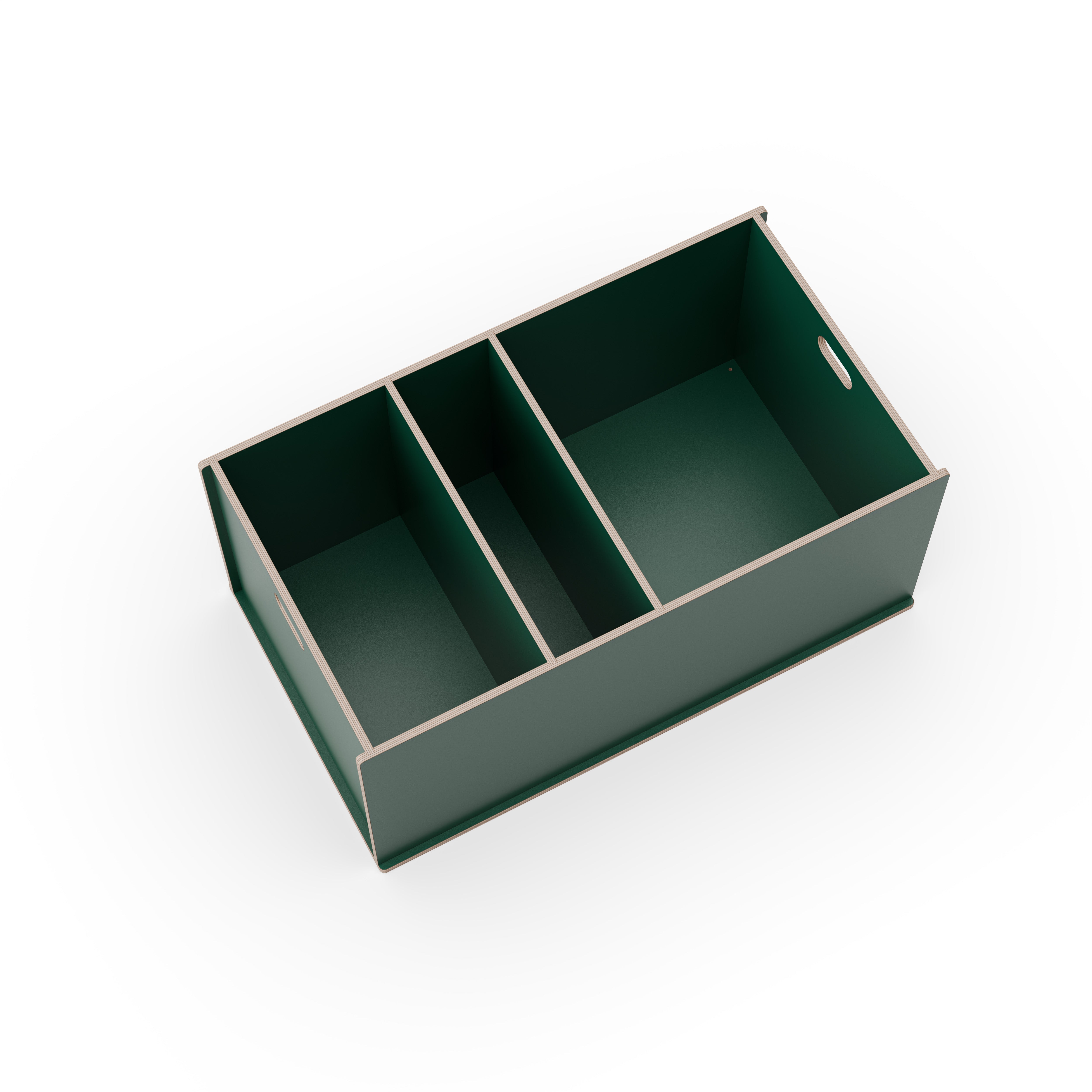 Staukiste klein mit drei Fächern in verschiedenen Farben aus Holz