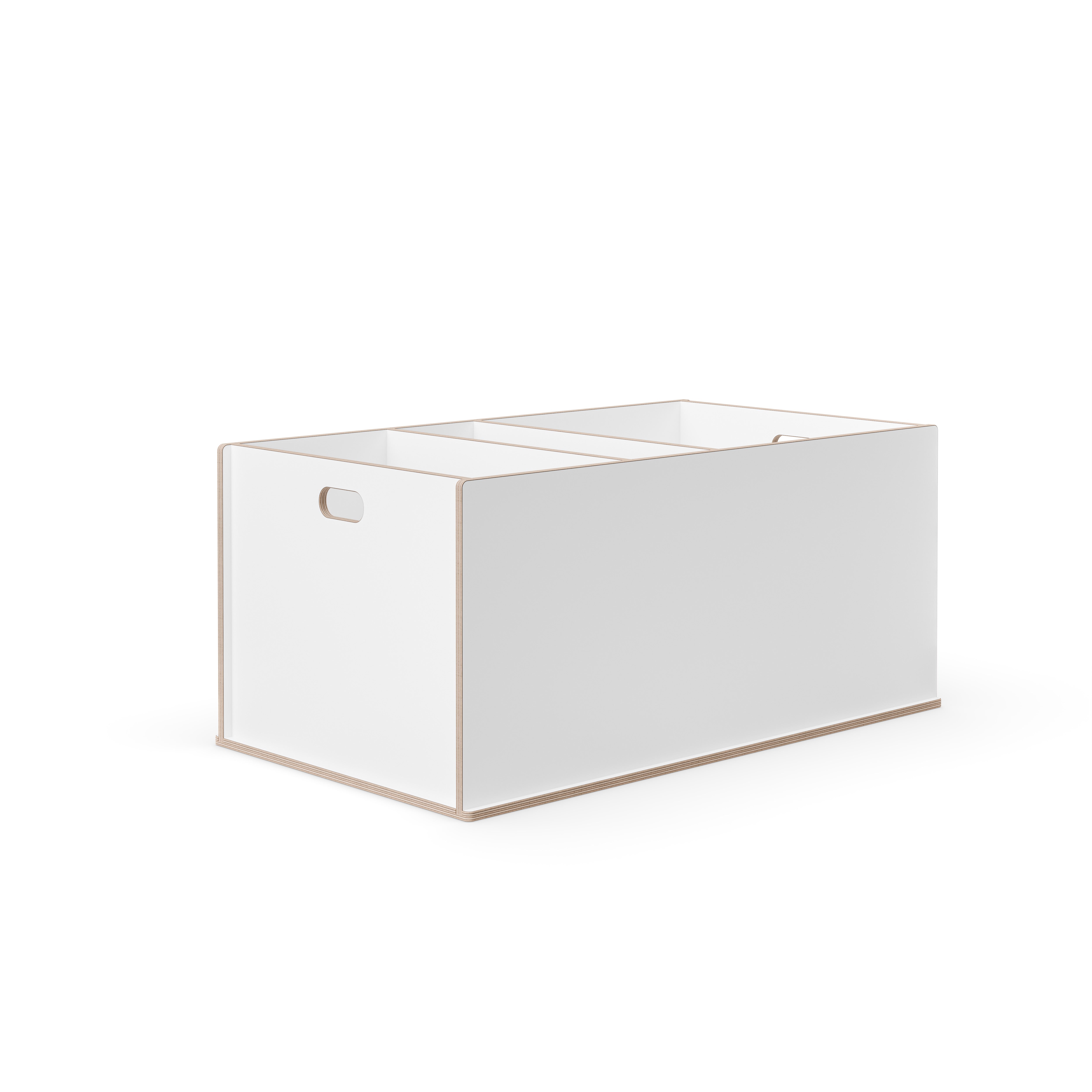 Staukiste klein mit drei Fächern in verschiedenen Farben aus Holz