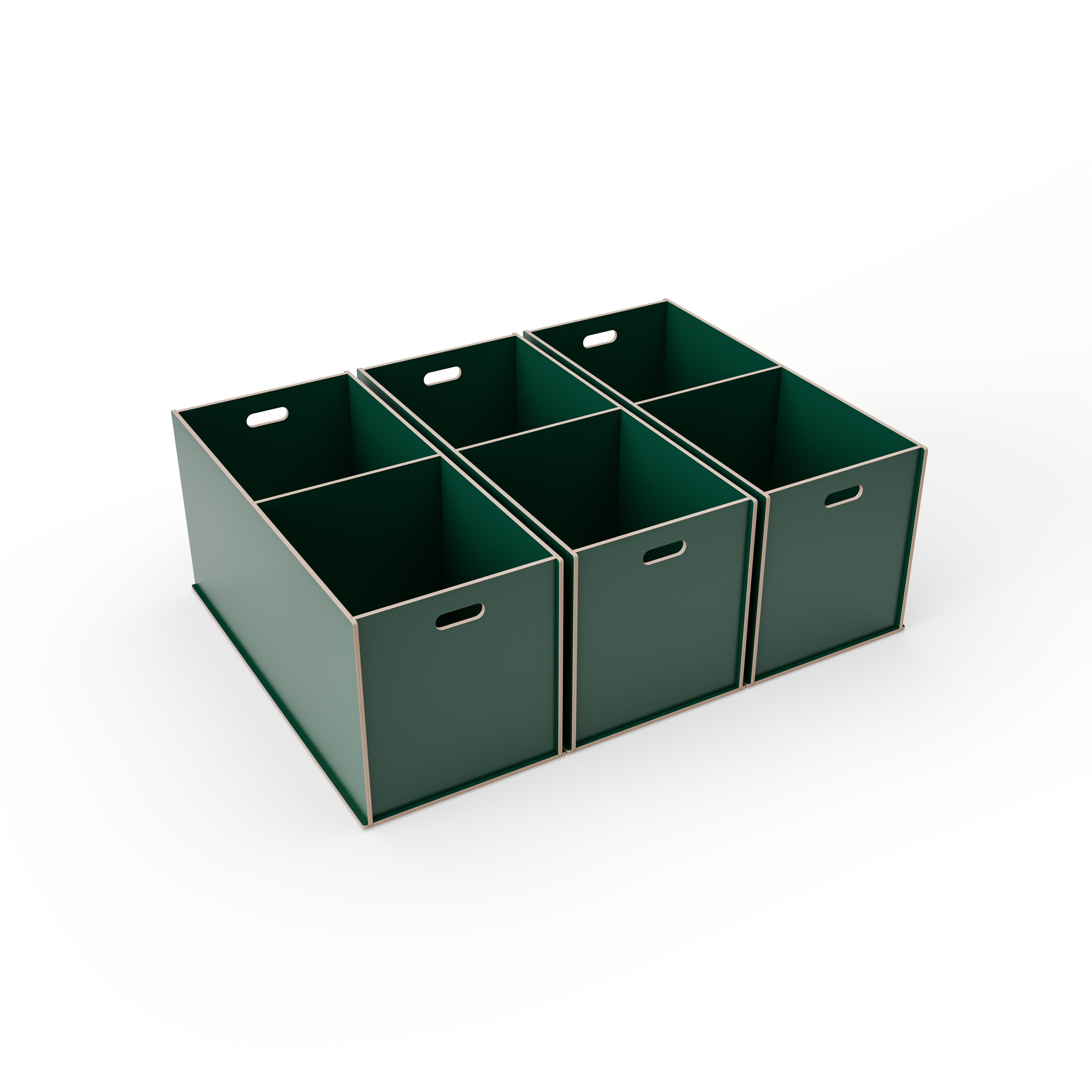 Staukiste groß mit zwei Fächern in verschiedenen Farben aus Holz