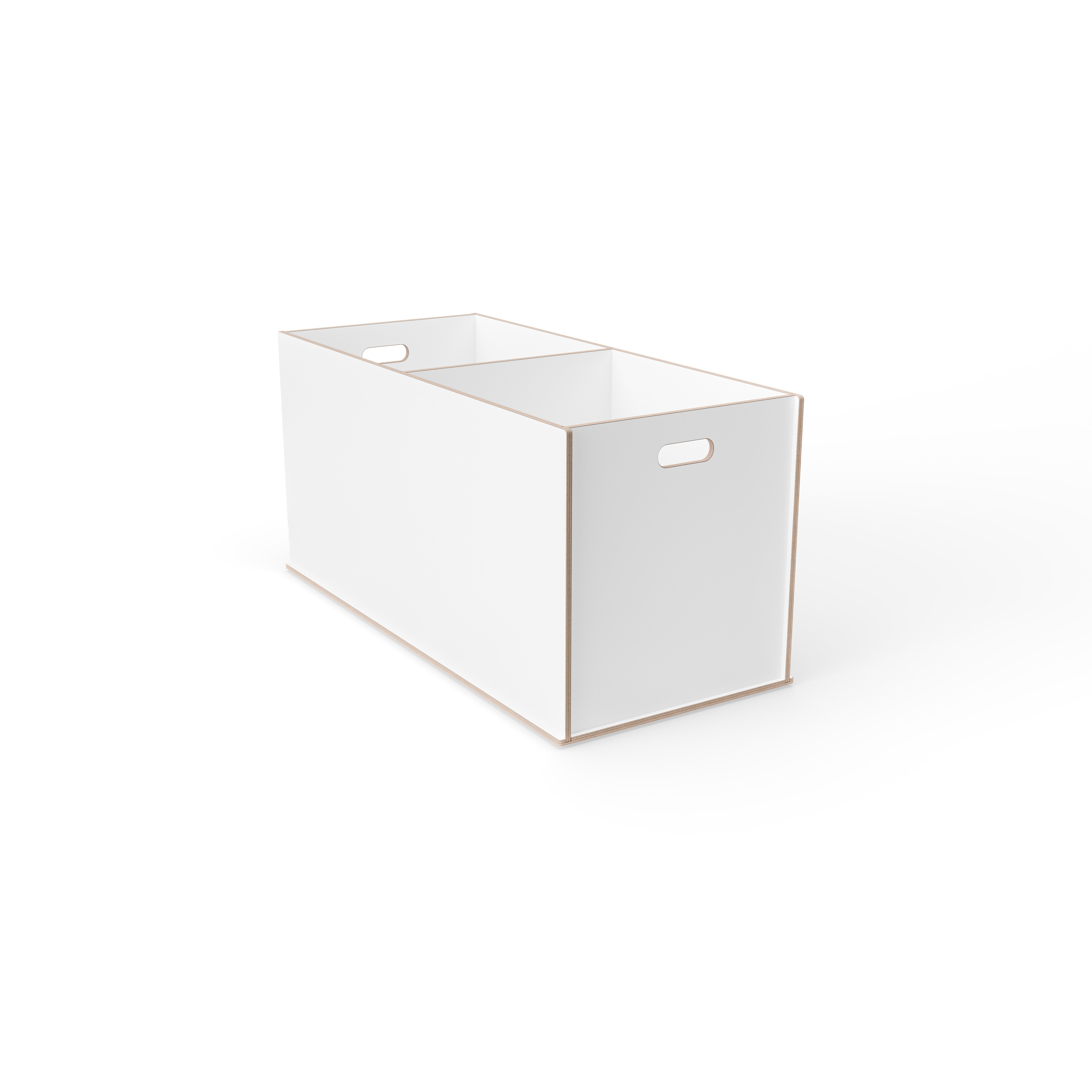 Staukiste groß mit zwei Fächern in verschiedenen Farben aus Holz