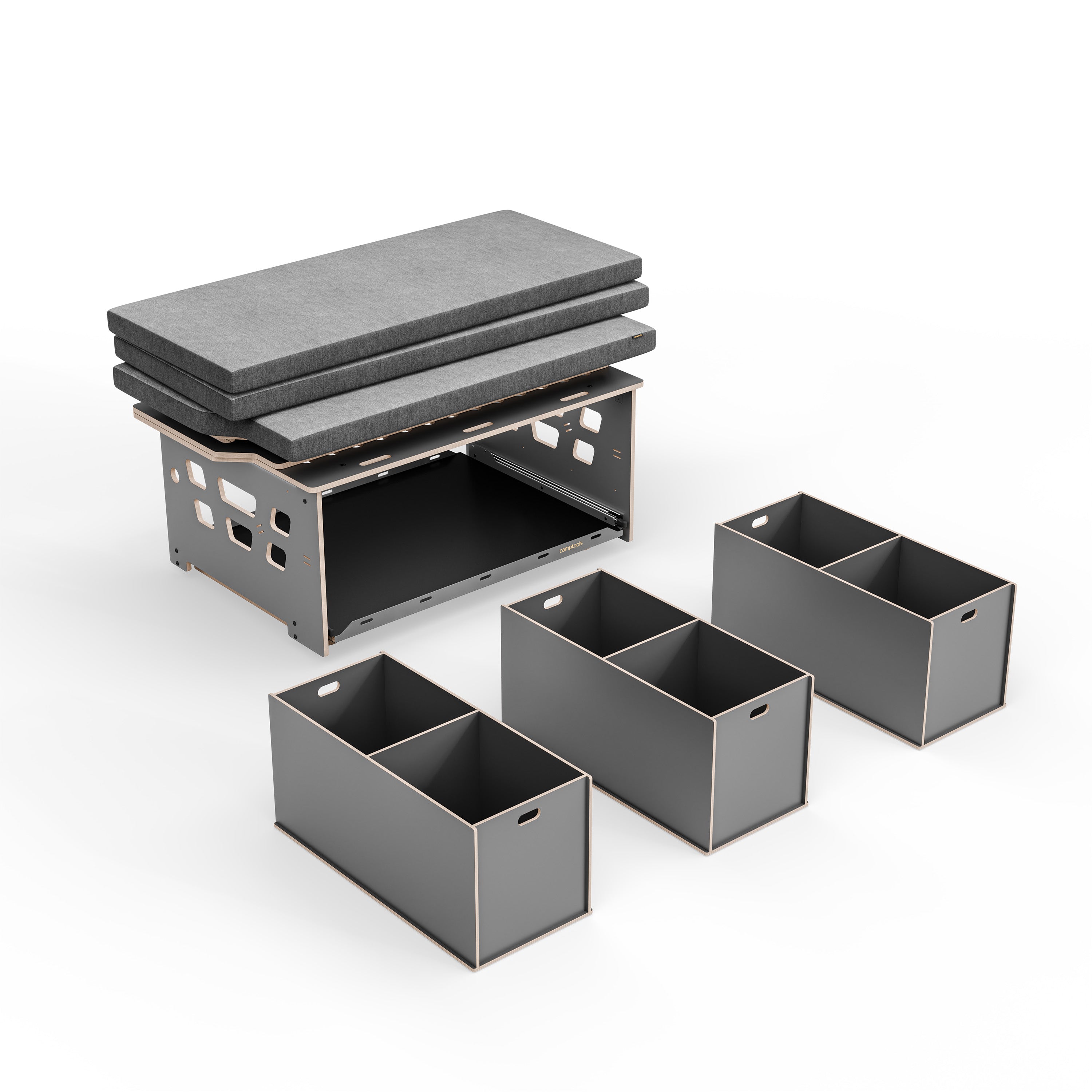 COSLEE Staukistenset inkl. Heckauszug, Staukisten und Matratze