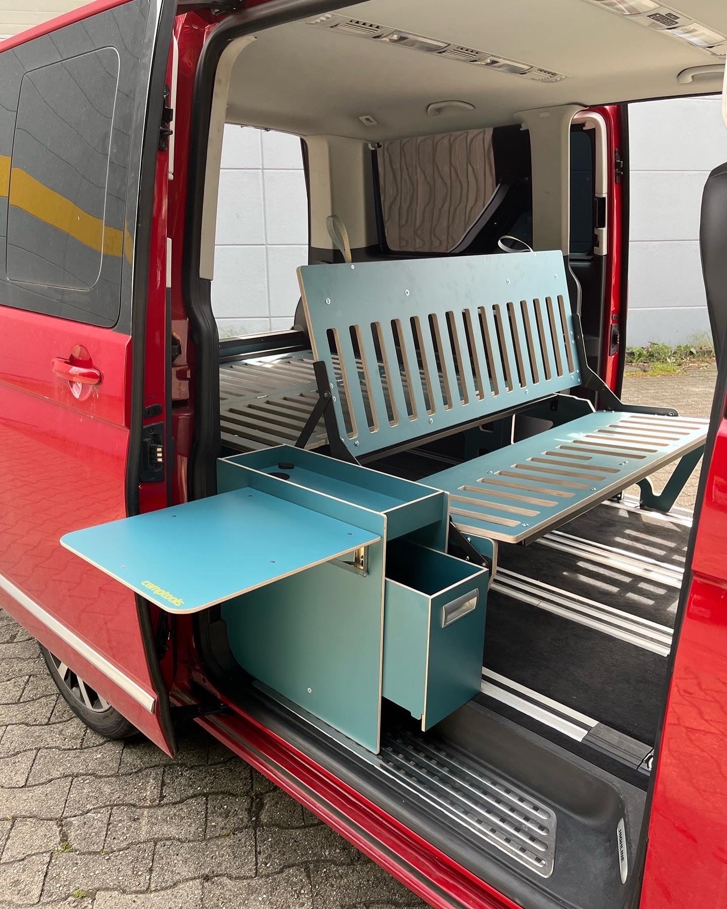"Ravioli" - side cabinet with folding table for VW T6/ T6.1 Multivan