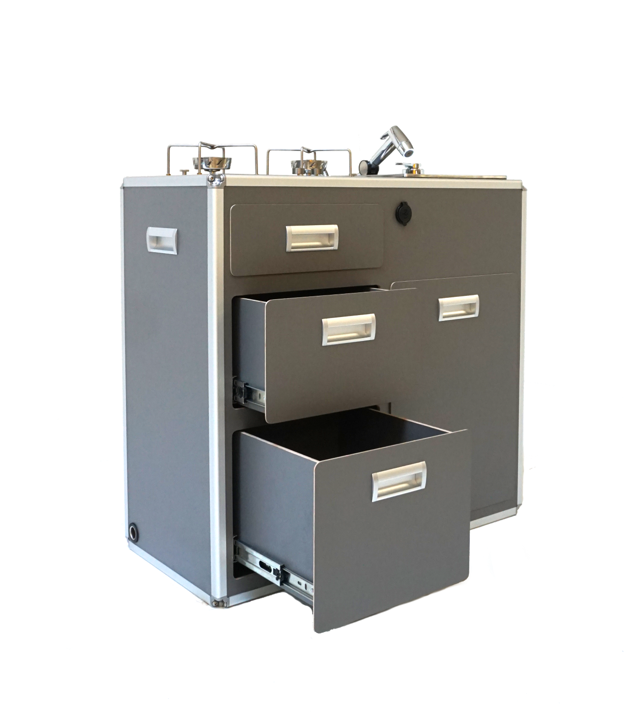 CENTERLINE modular kitchen (with drawers) - for two-seater bench