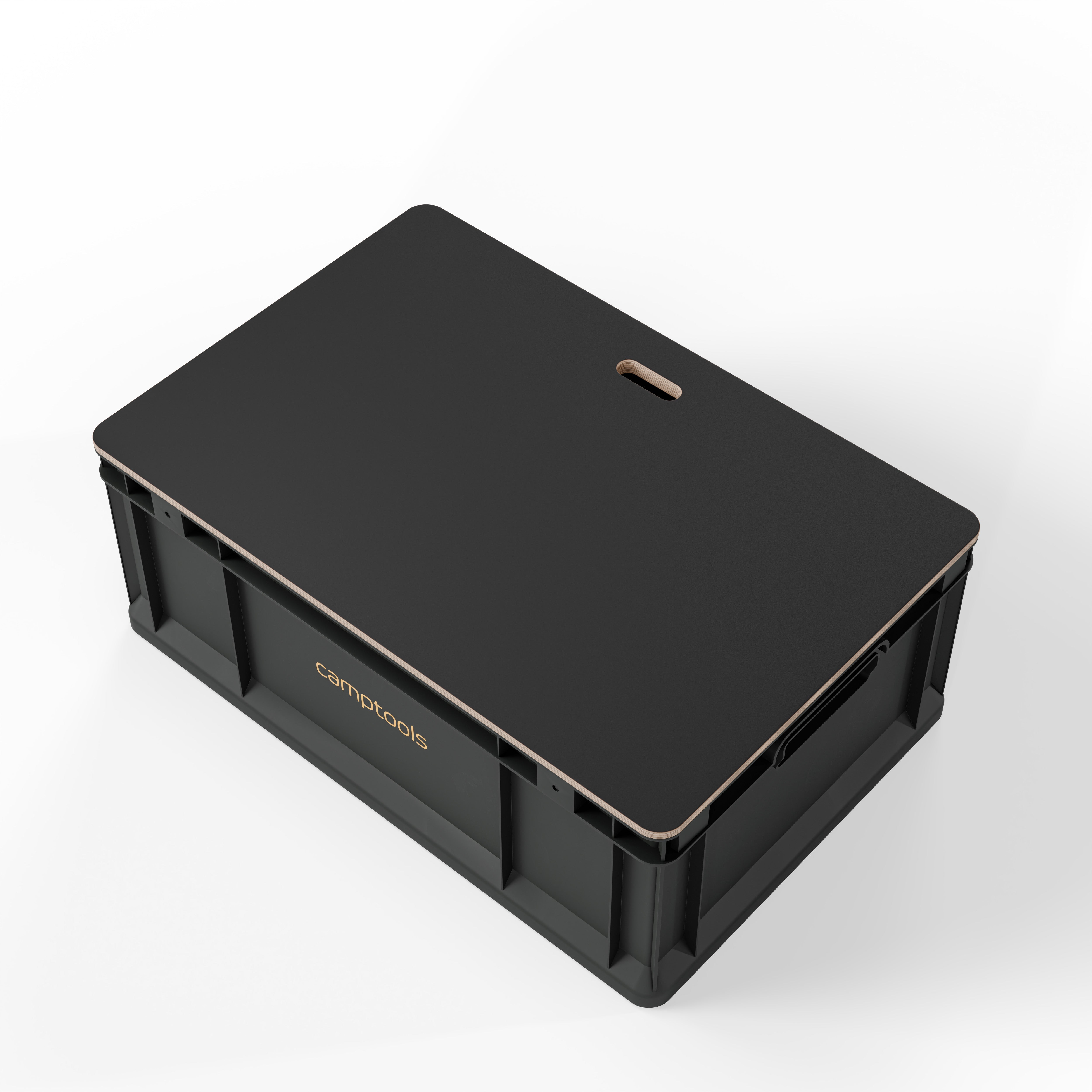 Eurobox Anthrazit mit Deckel im Set in verschiedenen Größen aus Recyclingkunststoff