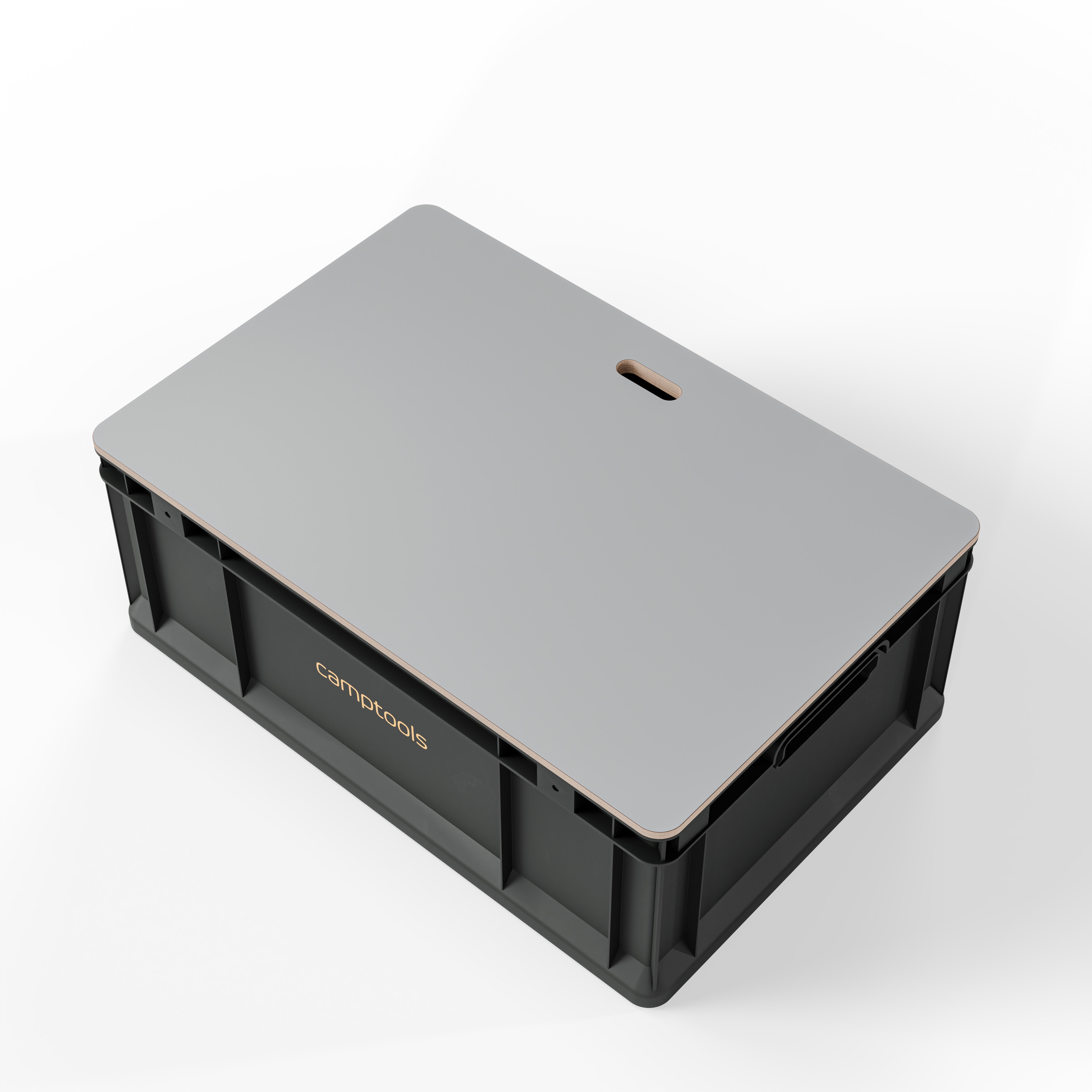 Eurobox Anthrazit mit Deckel im Set in verschiedenen Größen aus Recyclingkunststoff