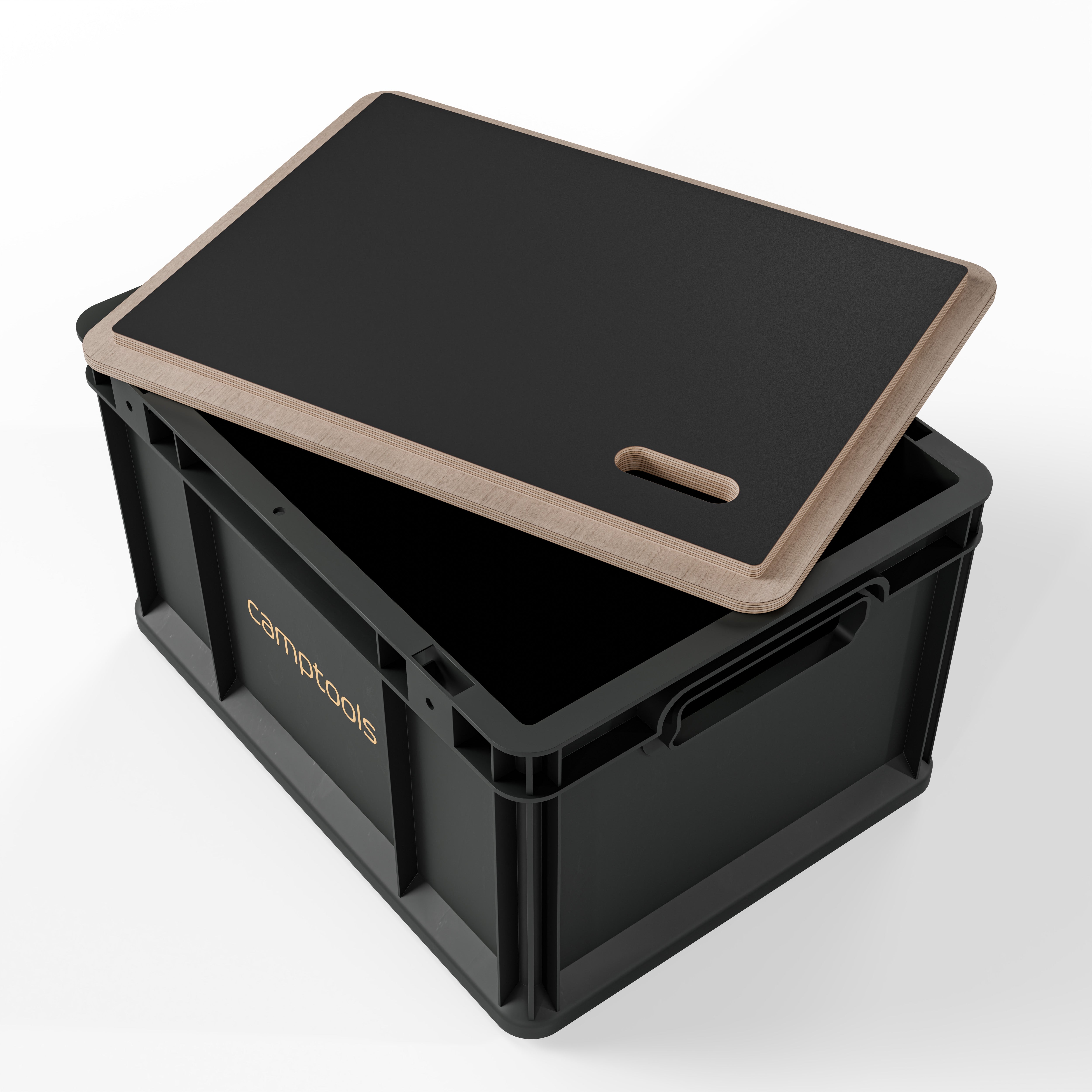 Eurobox Anthrazit mit Deckel im Set in verschiedenen Größen aus Recyclingkunststoff