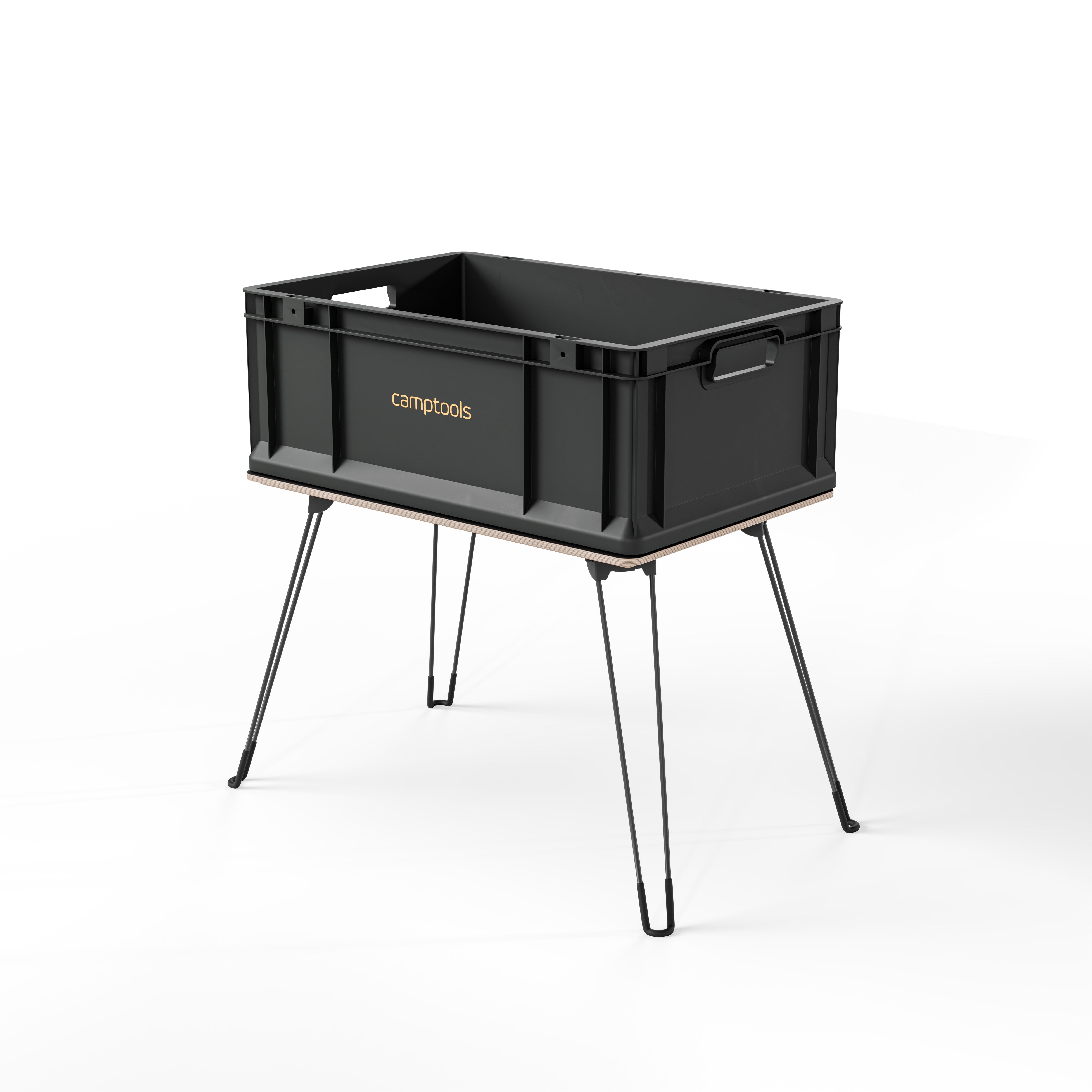 Eurobox Anthrazit mit Deckel im Set in verschiedenen Größen aus Recyclingkunststoff