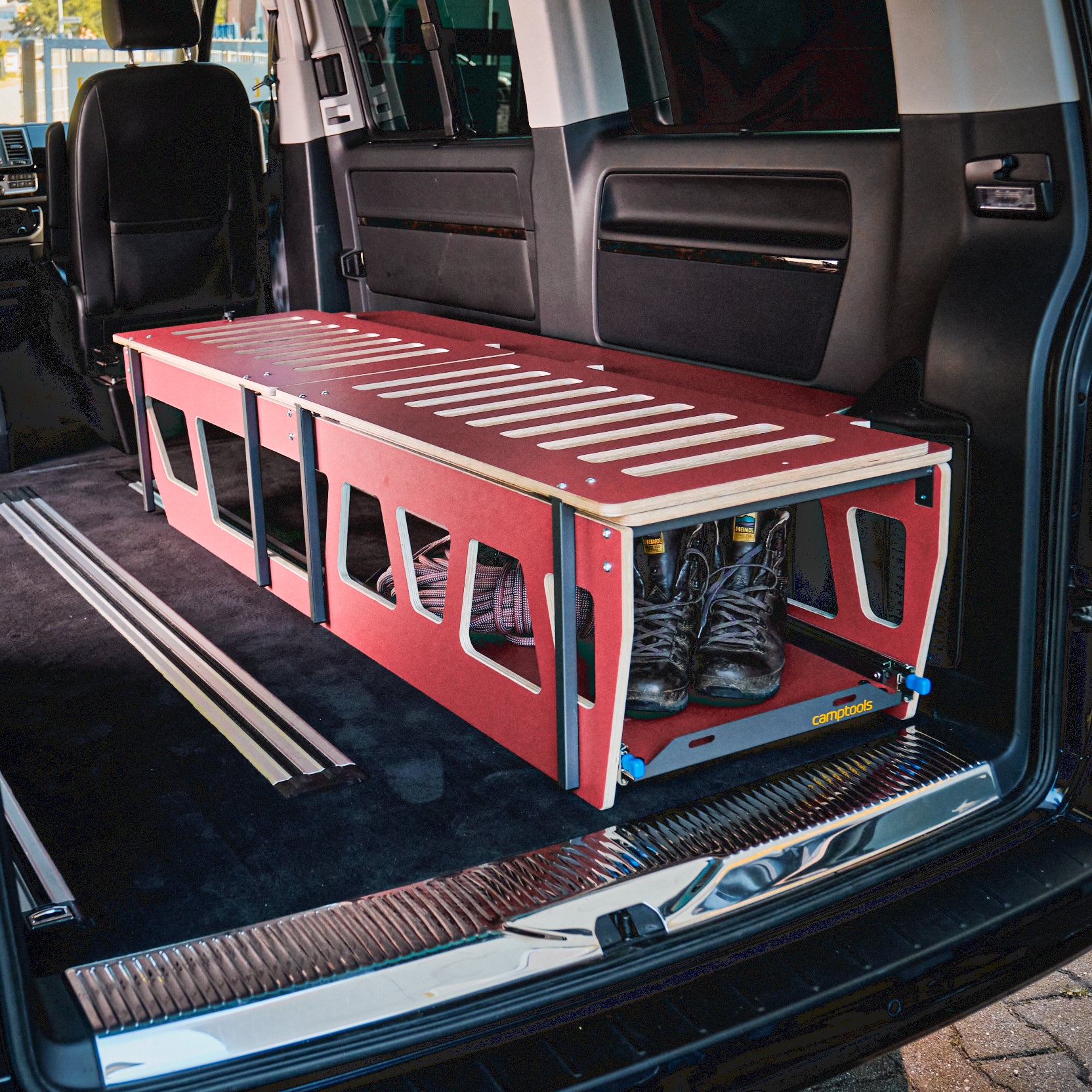 klappbett camper SINGLE-DOUBLE Schlafsystem – Flexibles Klappbett für VW, Mercedes, Ford & viele weitere Vans – camptools