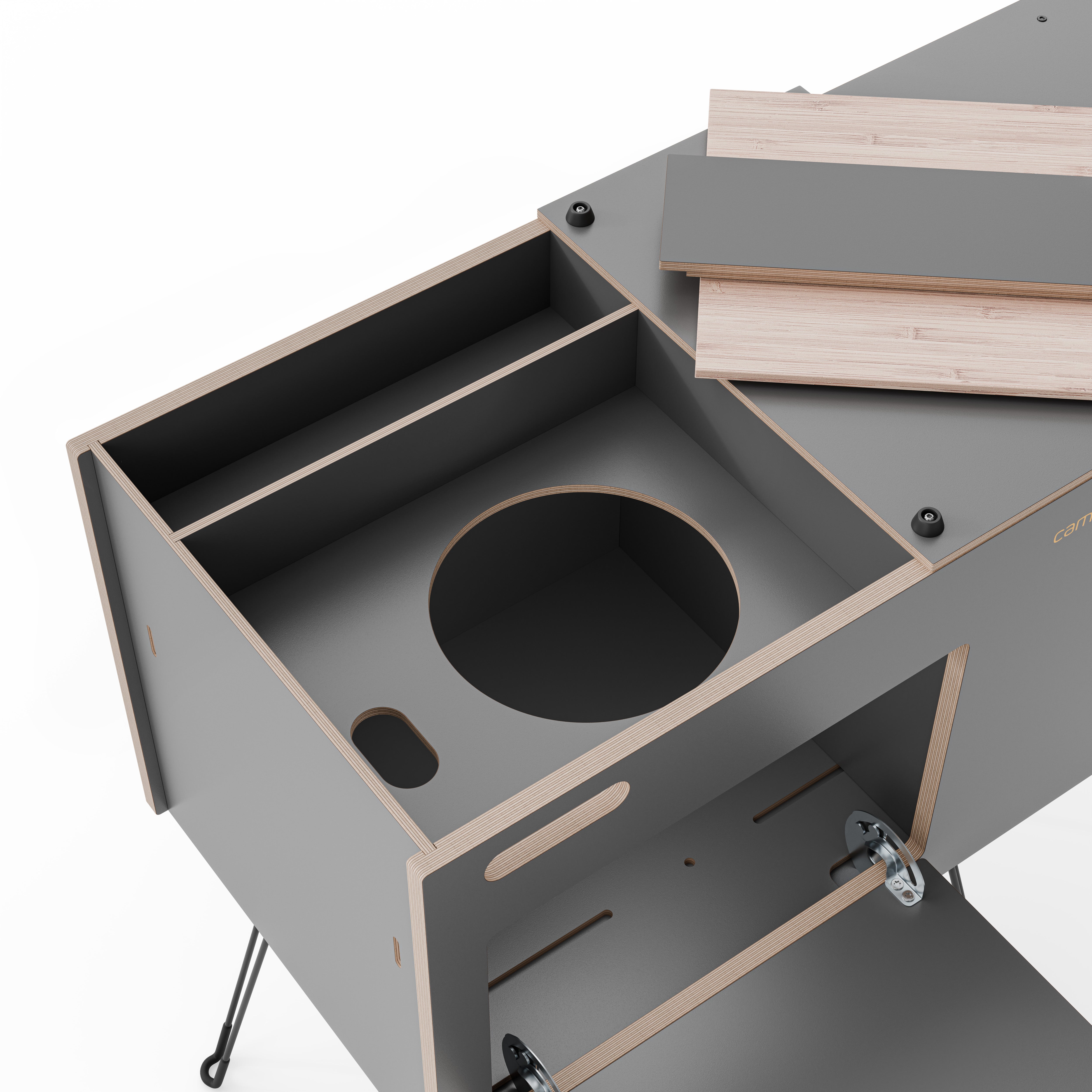 COBO Küchenbox und Kochbox mit Gaskocher im Euroboxformat