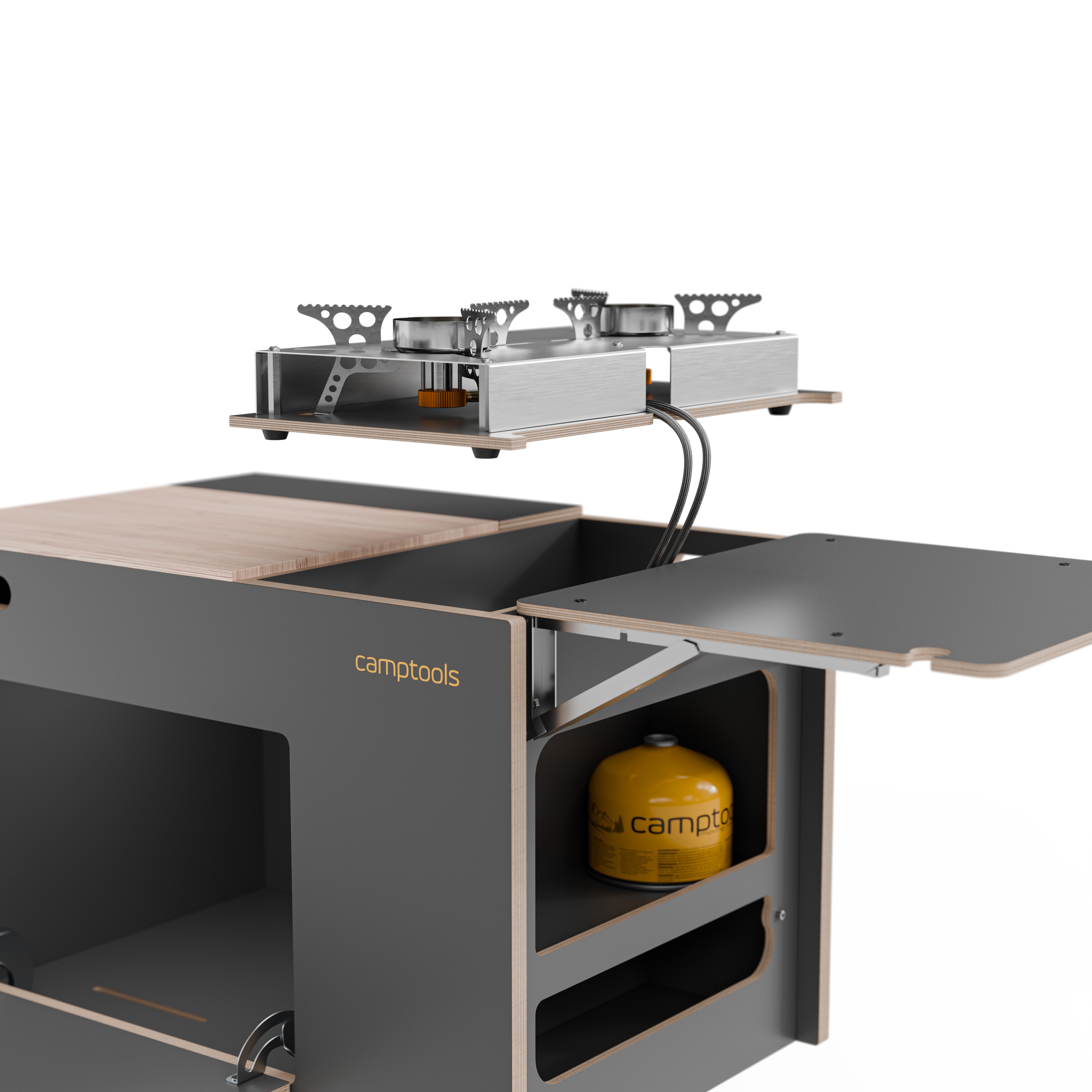 COBO Küchenbox und Kochbox mit Gaskocher im Euroboxformat