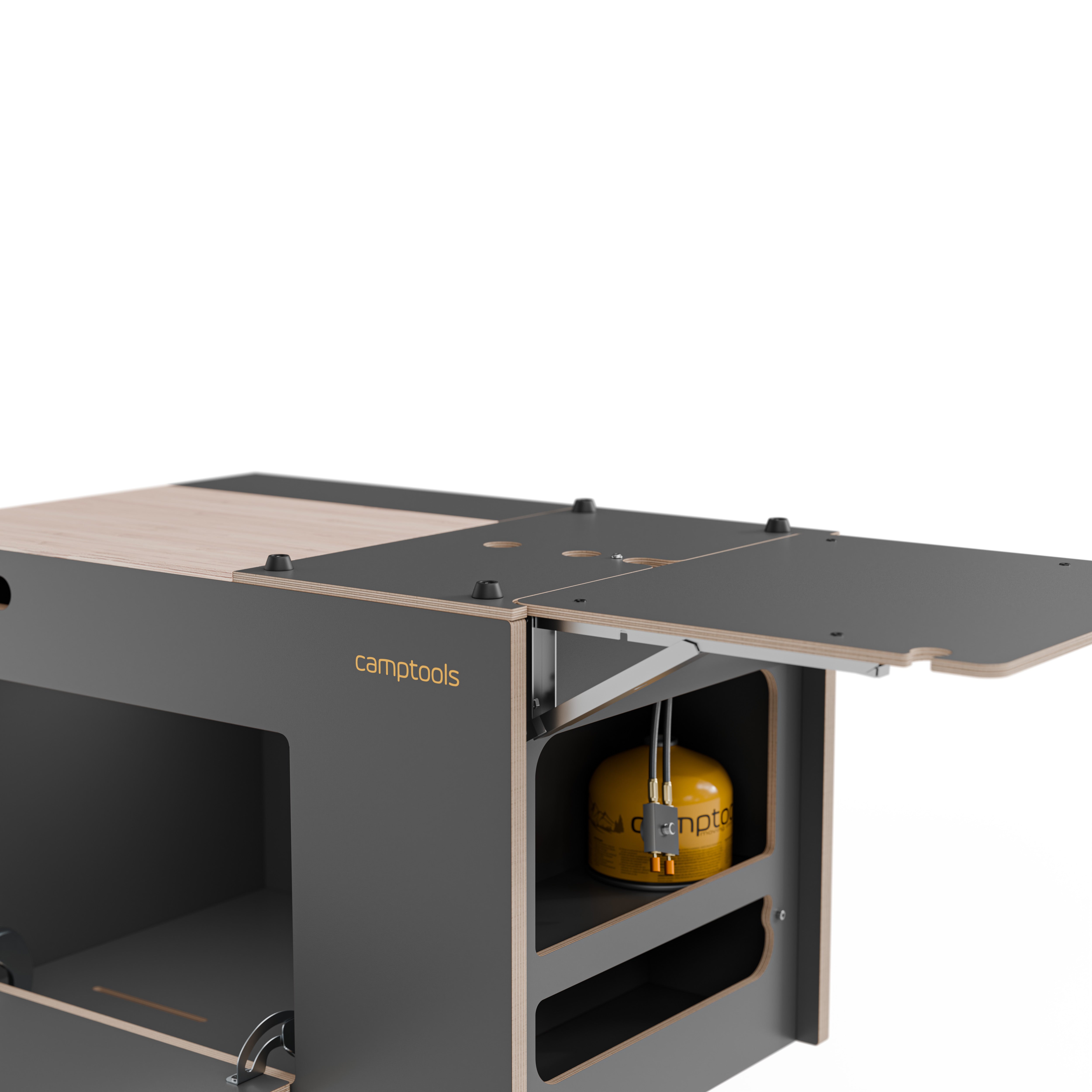 COBO Küchenbox und Kochbox mit Gaskocher im Euroboxformat