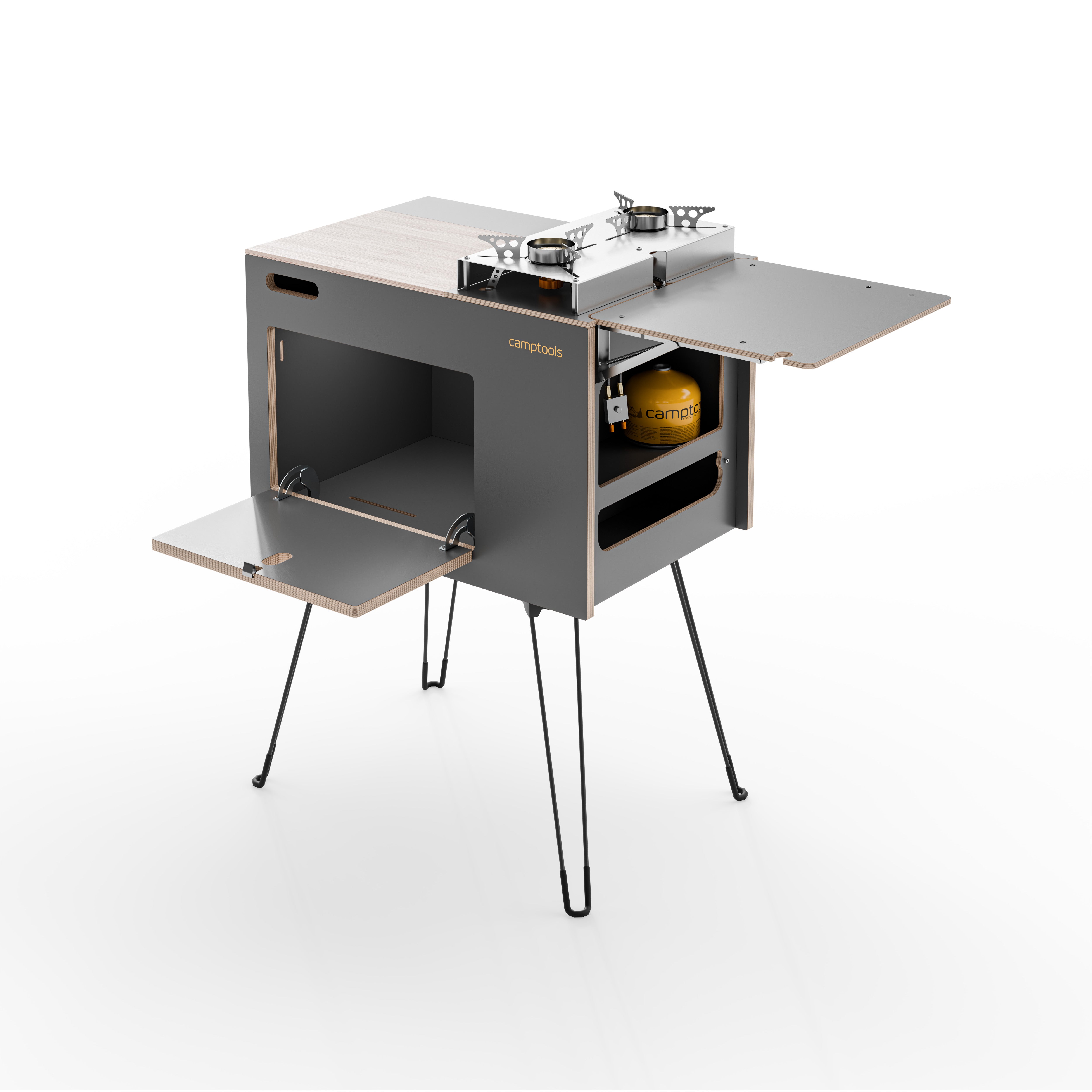 COBO Küchenbox und Kochbox mit Gaskocher im Euroboxformat