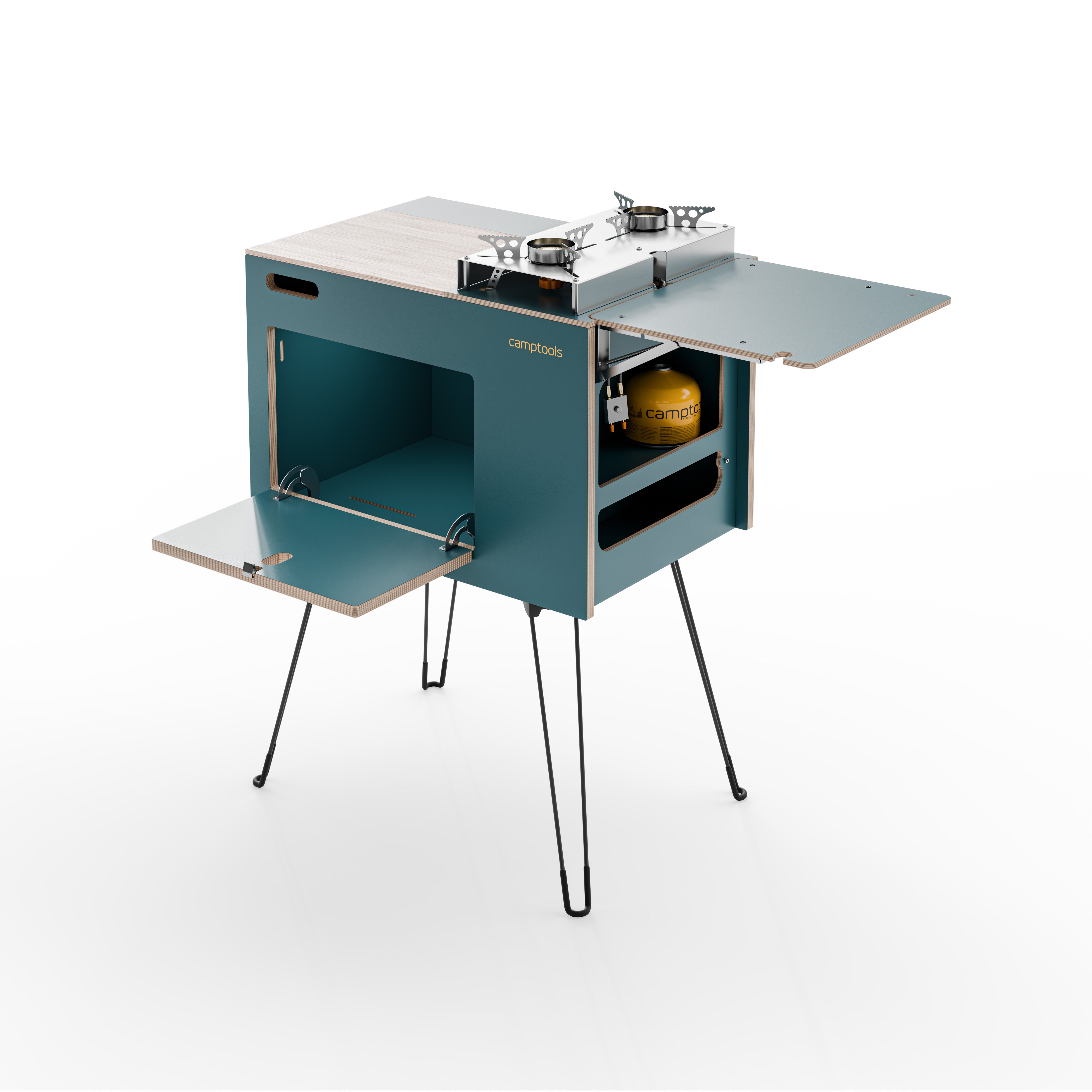 COBO Küchenbox und Kochbox mit Gaskocher im Euroboxformat